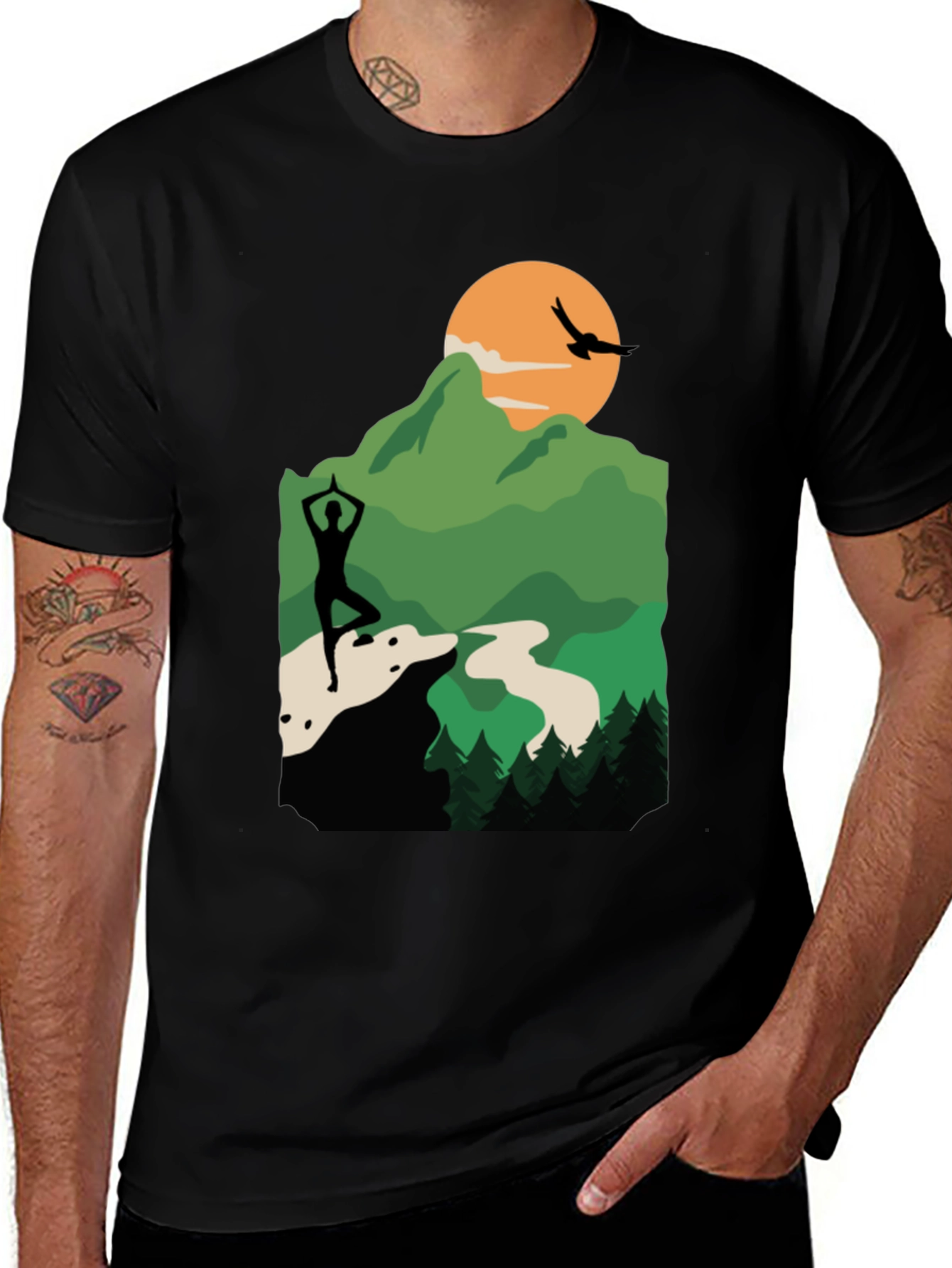 Nature Yoga Silhouette Graphic Tee