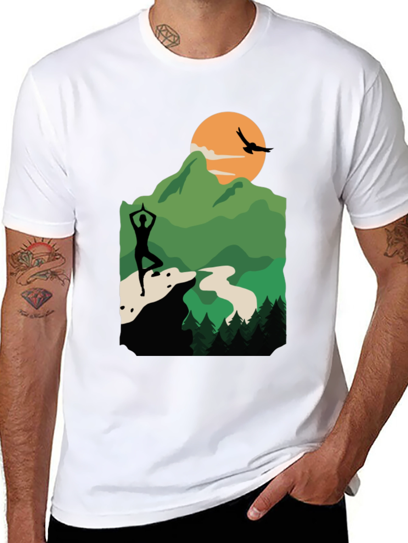 Nature Yoga Silhouette Graphic Tee