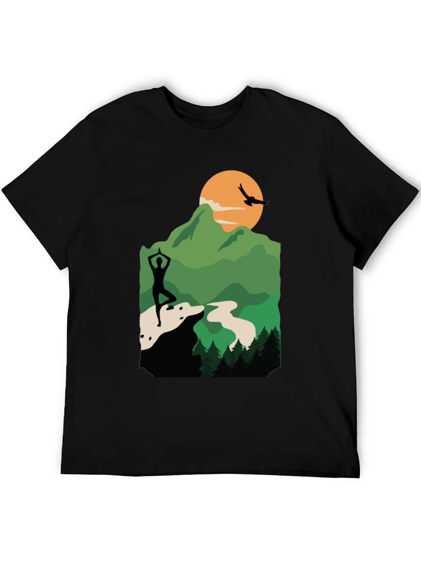 Nature Yoga Silhouette Graphic Tee