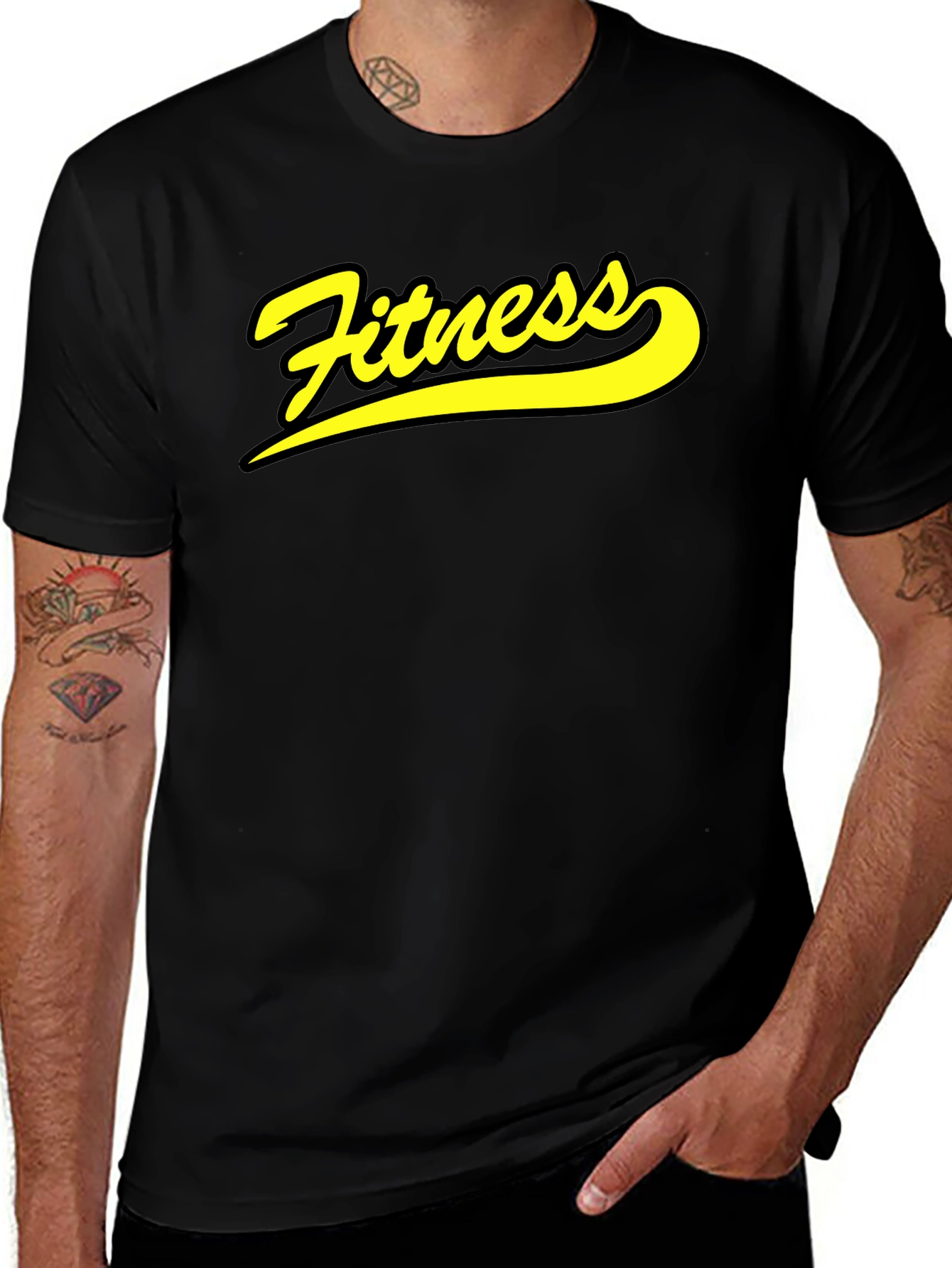 Fitness Graphic Print Crew Neck T-Shirt