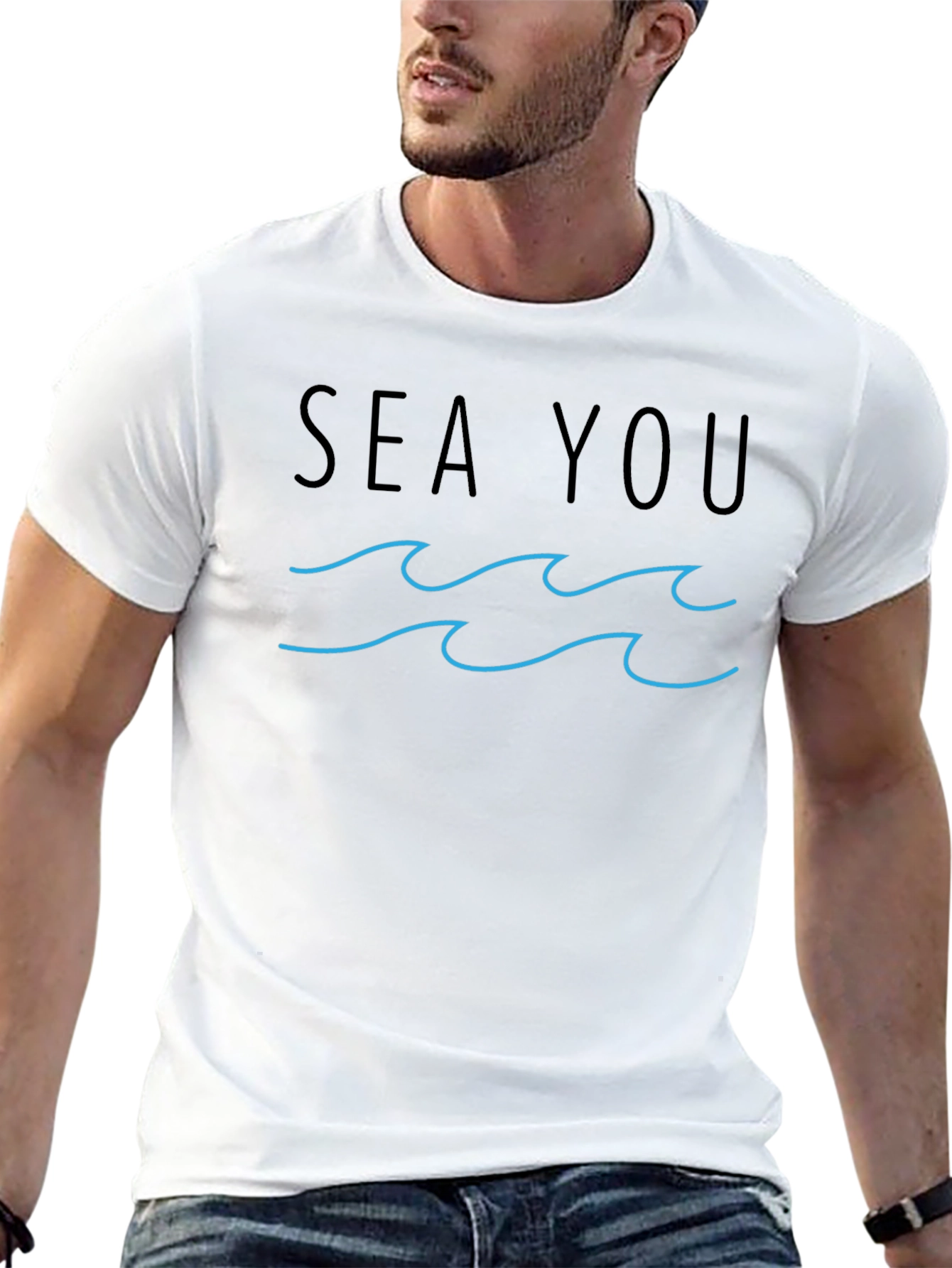Sea You Graphic Tee - Black Cotton T-Shirt