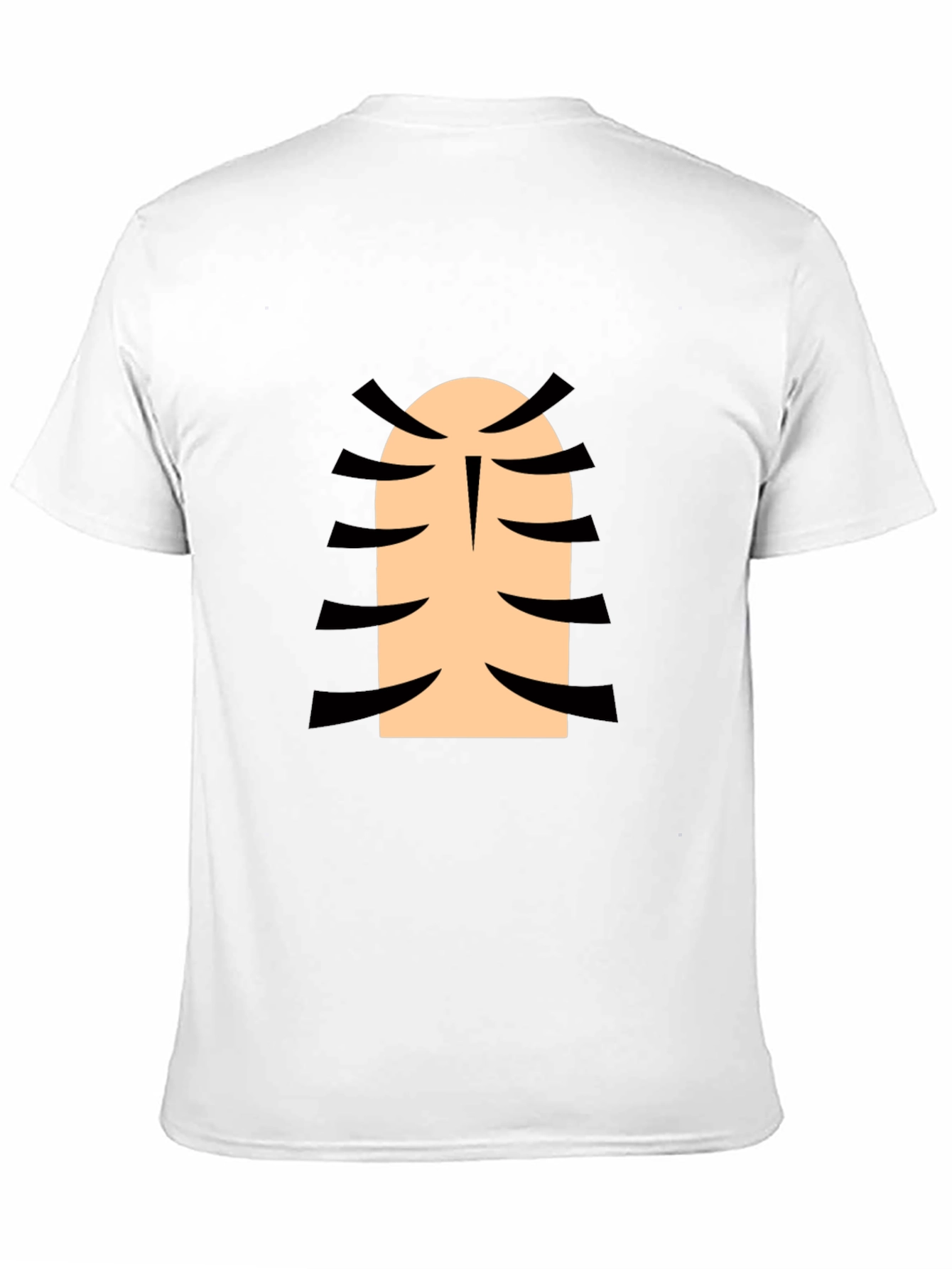 Funny Cartoon Character Rib Cage Graphic Black T-Shirt