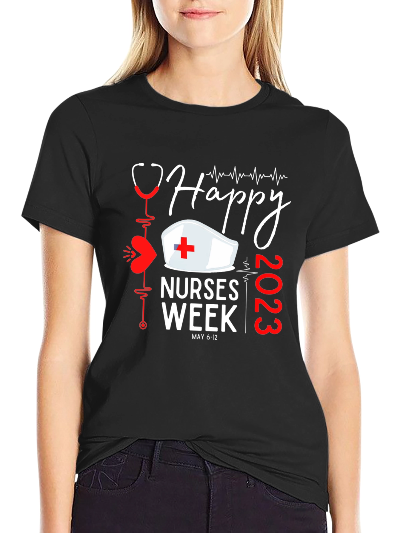 Happy Nurses Week 2023 Black T-Shirt