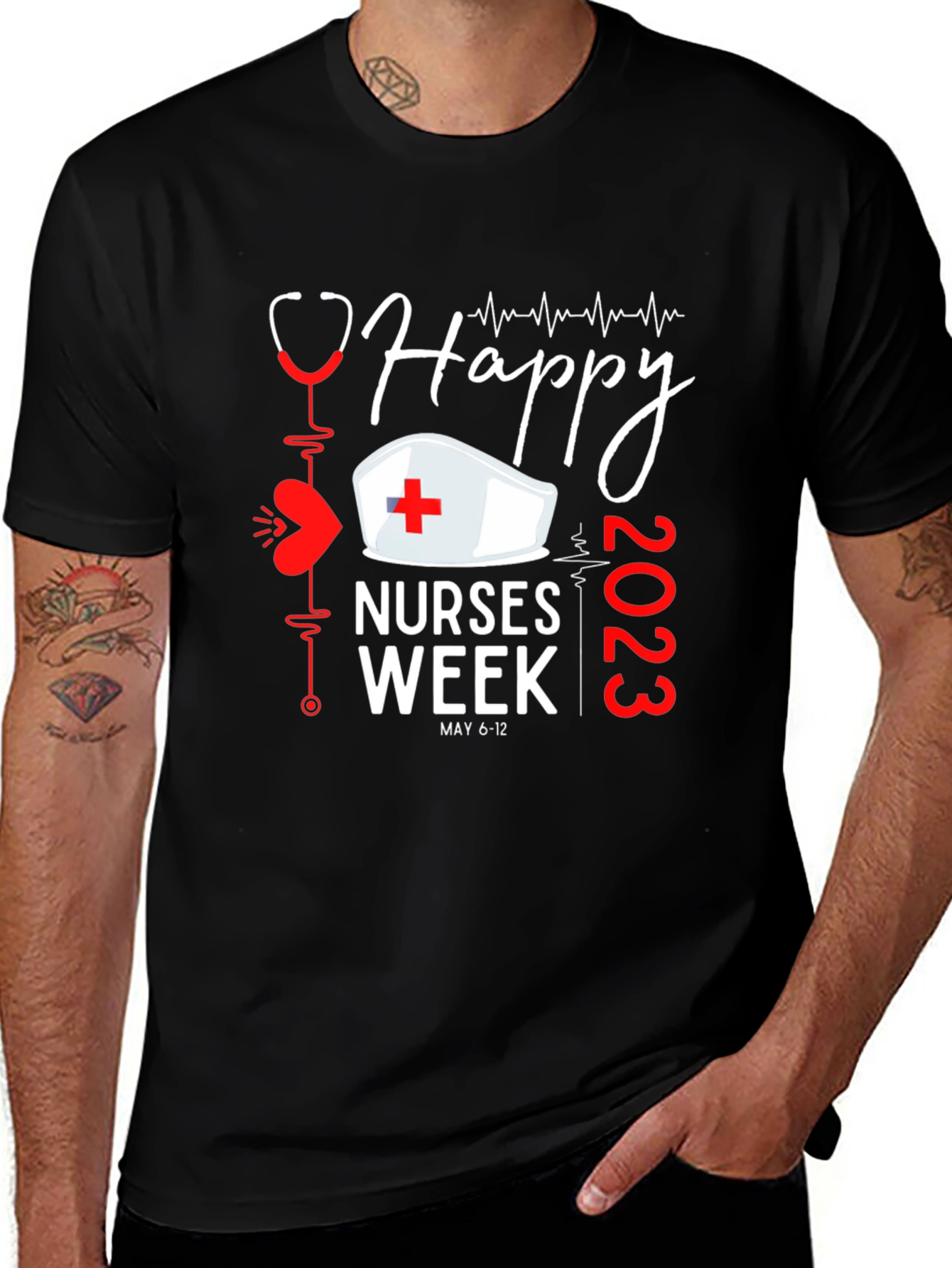 Happy Nurses Week 2023 Black T-Shirt