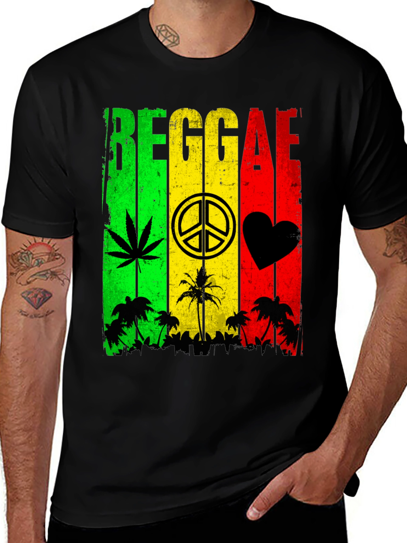 Reggae Rasta Style Graphic T-Shirt