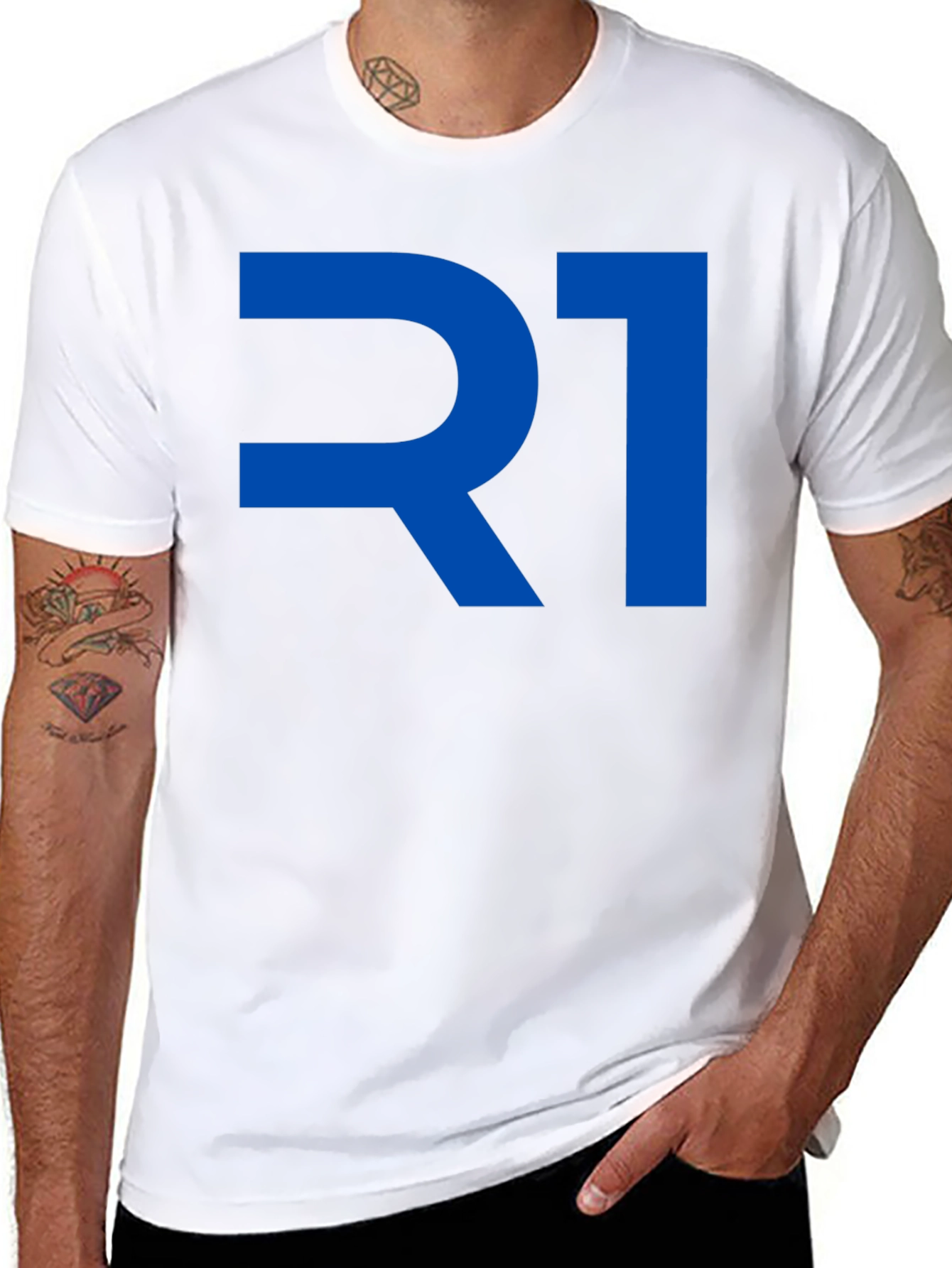 R1 Graphic Tee - Bold Blue Design