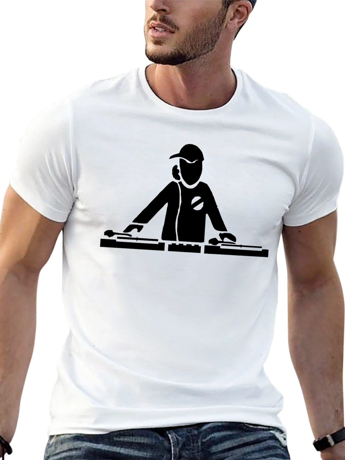 DJ Turntable Graphic Tee - Black