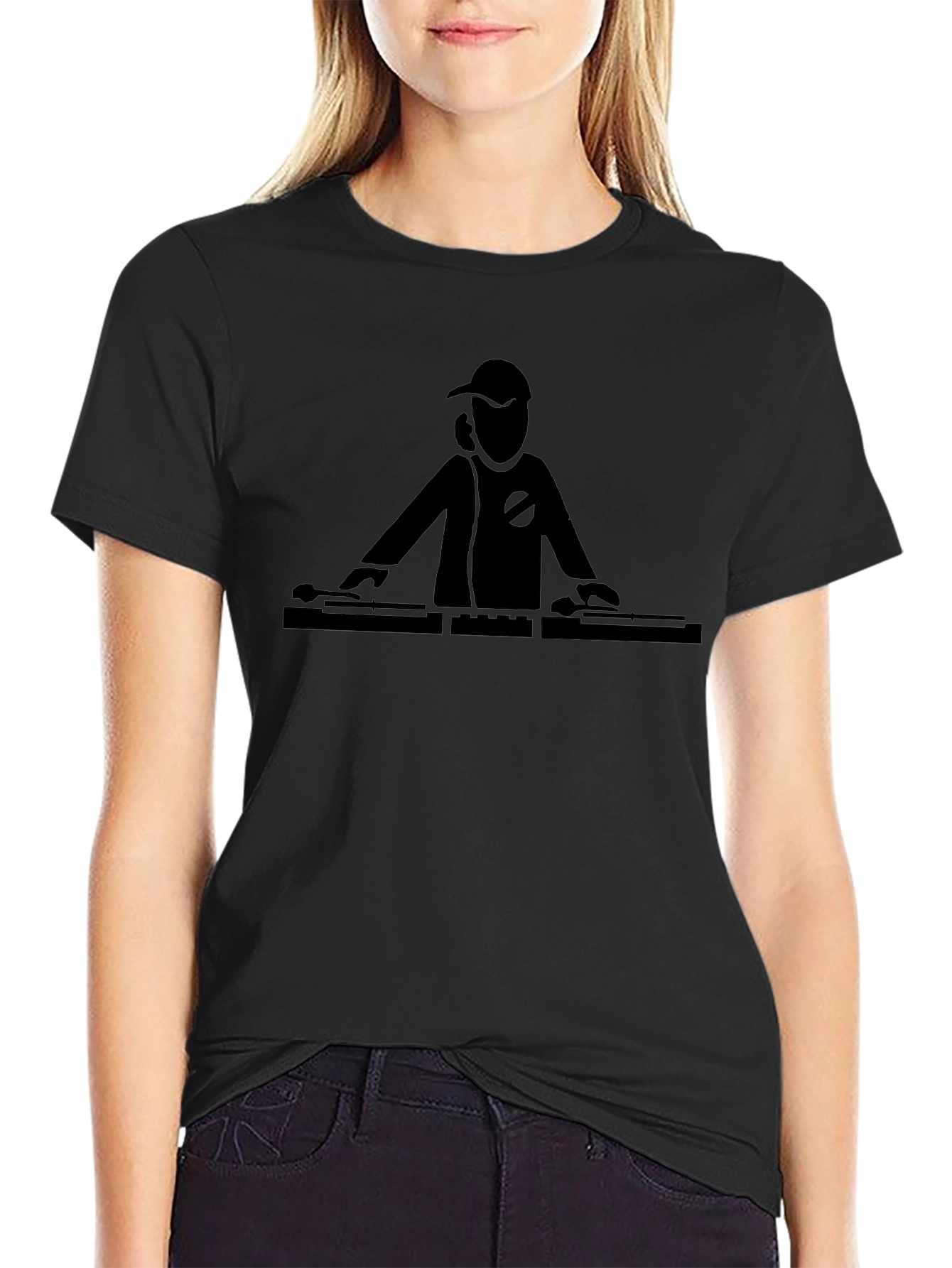 DJ Turntable Graphic Tee - Black