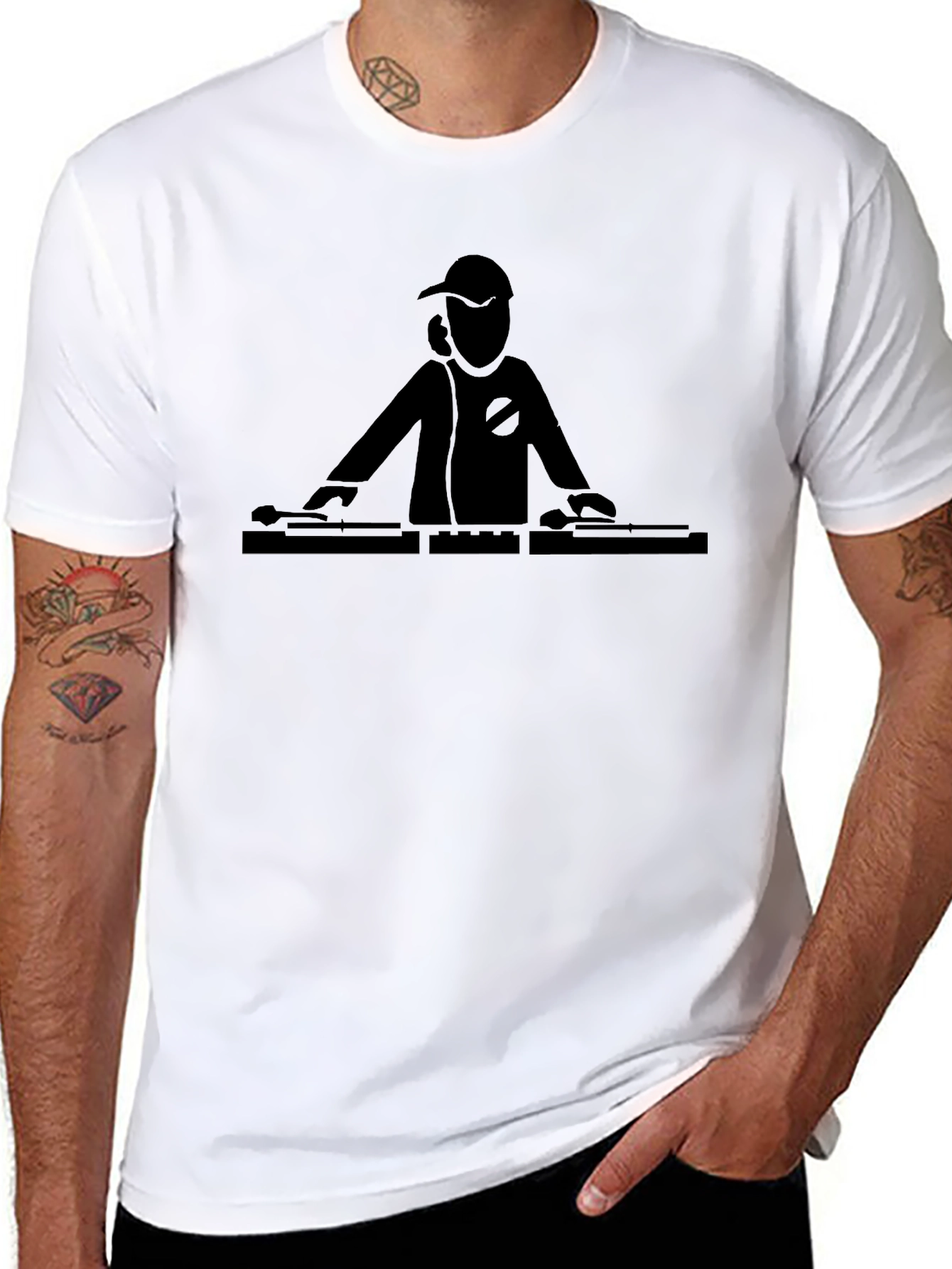 DJ Turntable Graphic Tee - Black