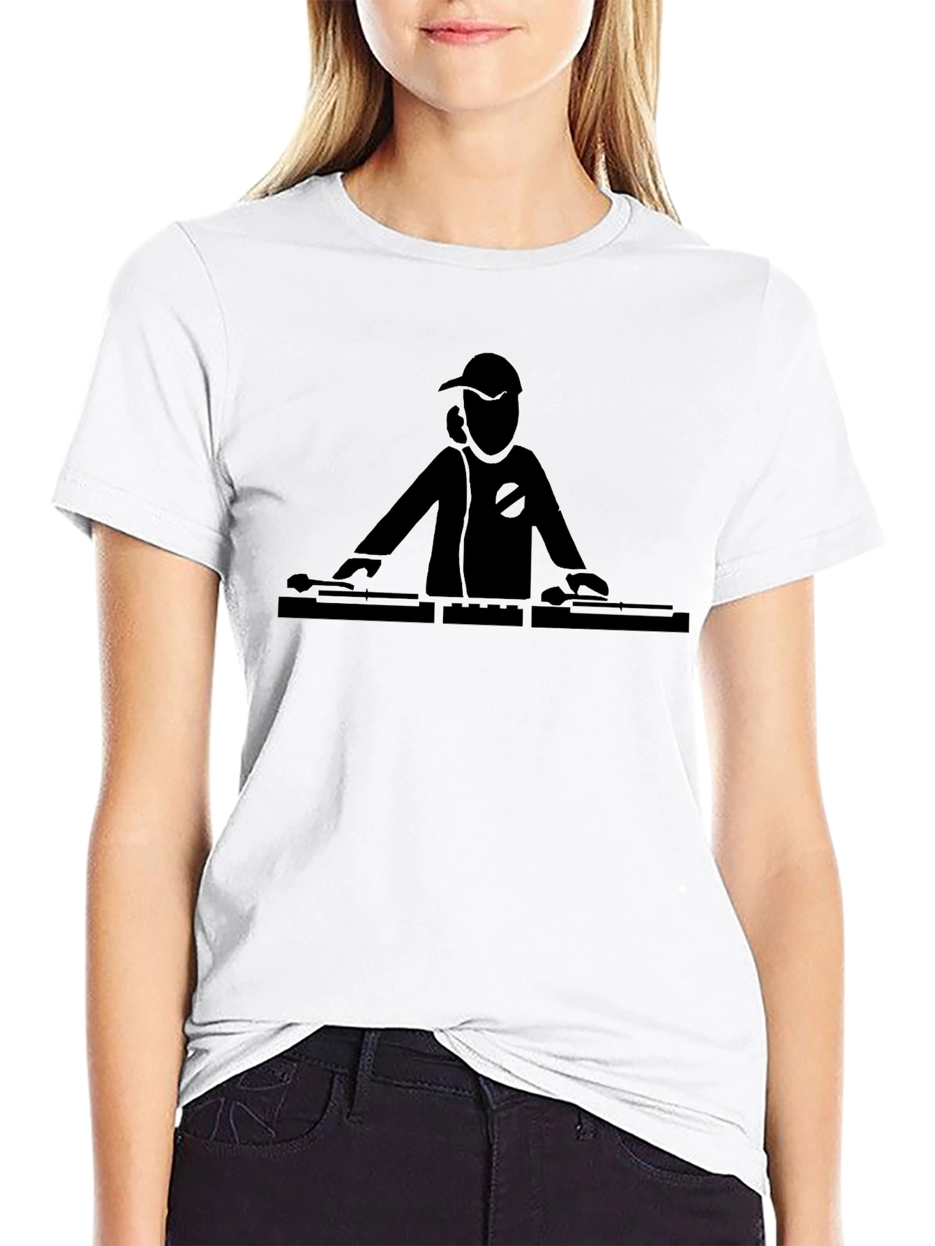DJ Turntable Graphic Tee - Black