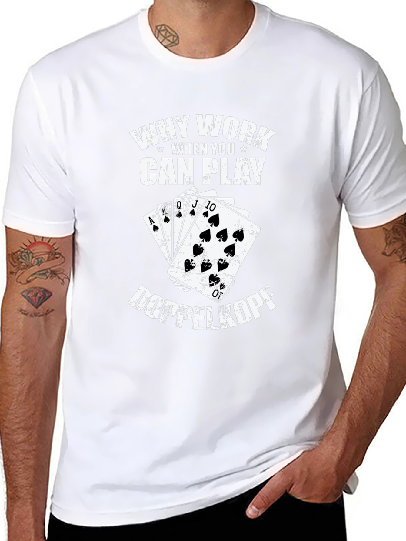 Why Work? Doppelkopf Playing Card T-Shirt