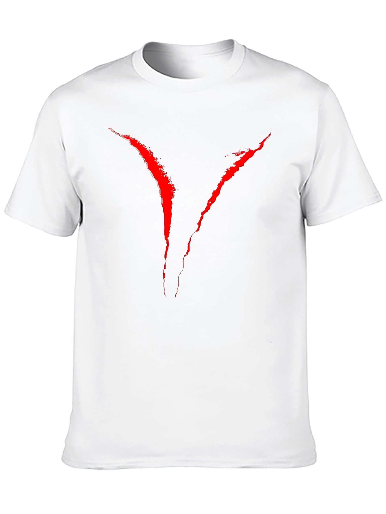 Mens Black Graphic Tee - Red V Design