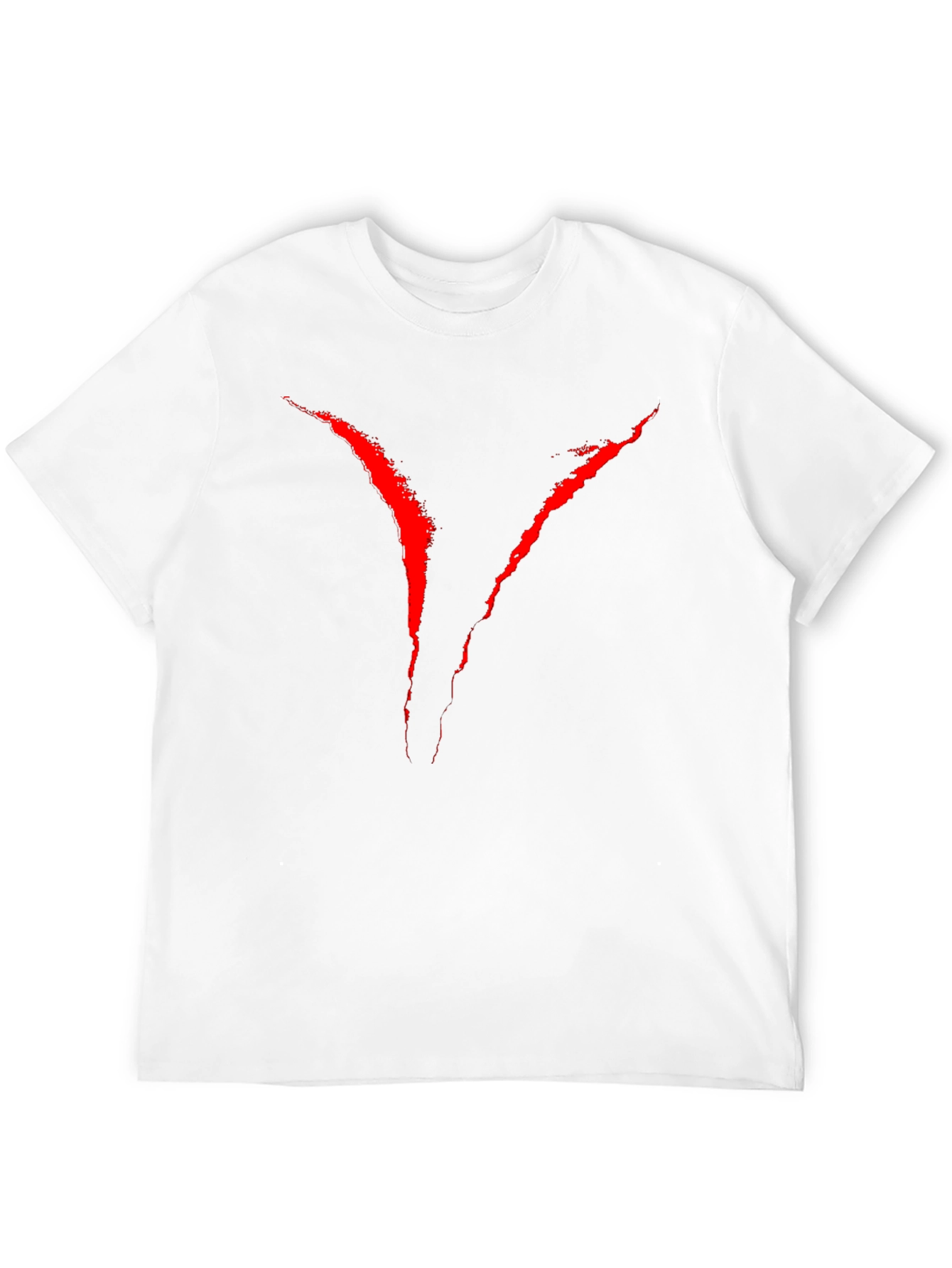 Mens Black Graphic Tee - Red V Design