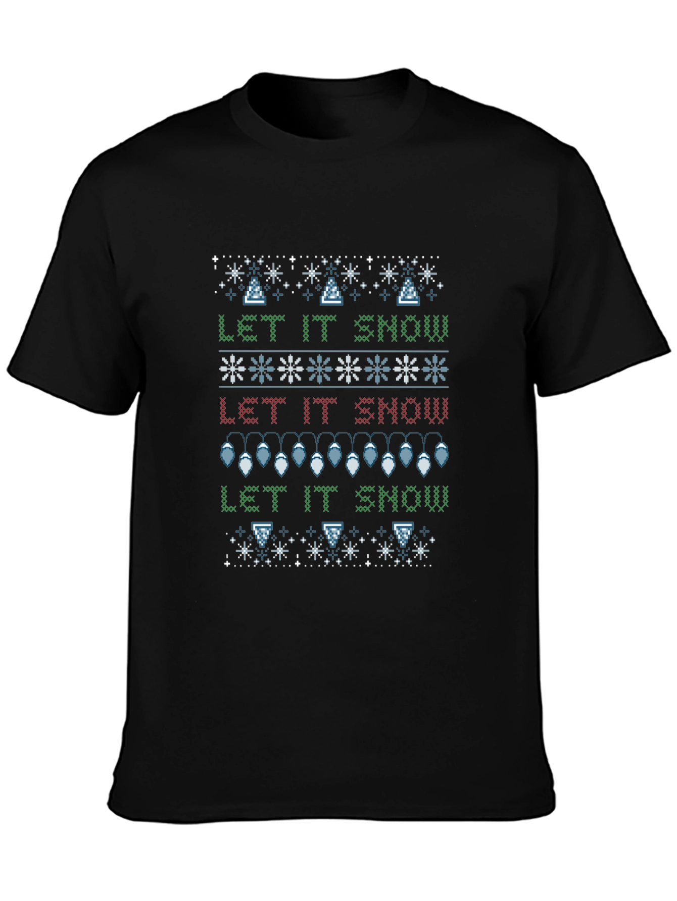 Ugly Christmas Sweater Let It Snow Graphic Tee
