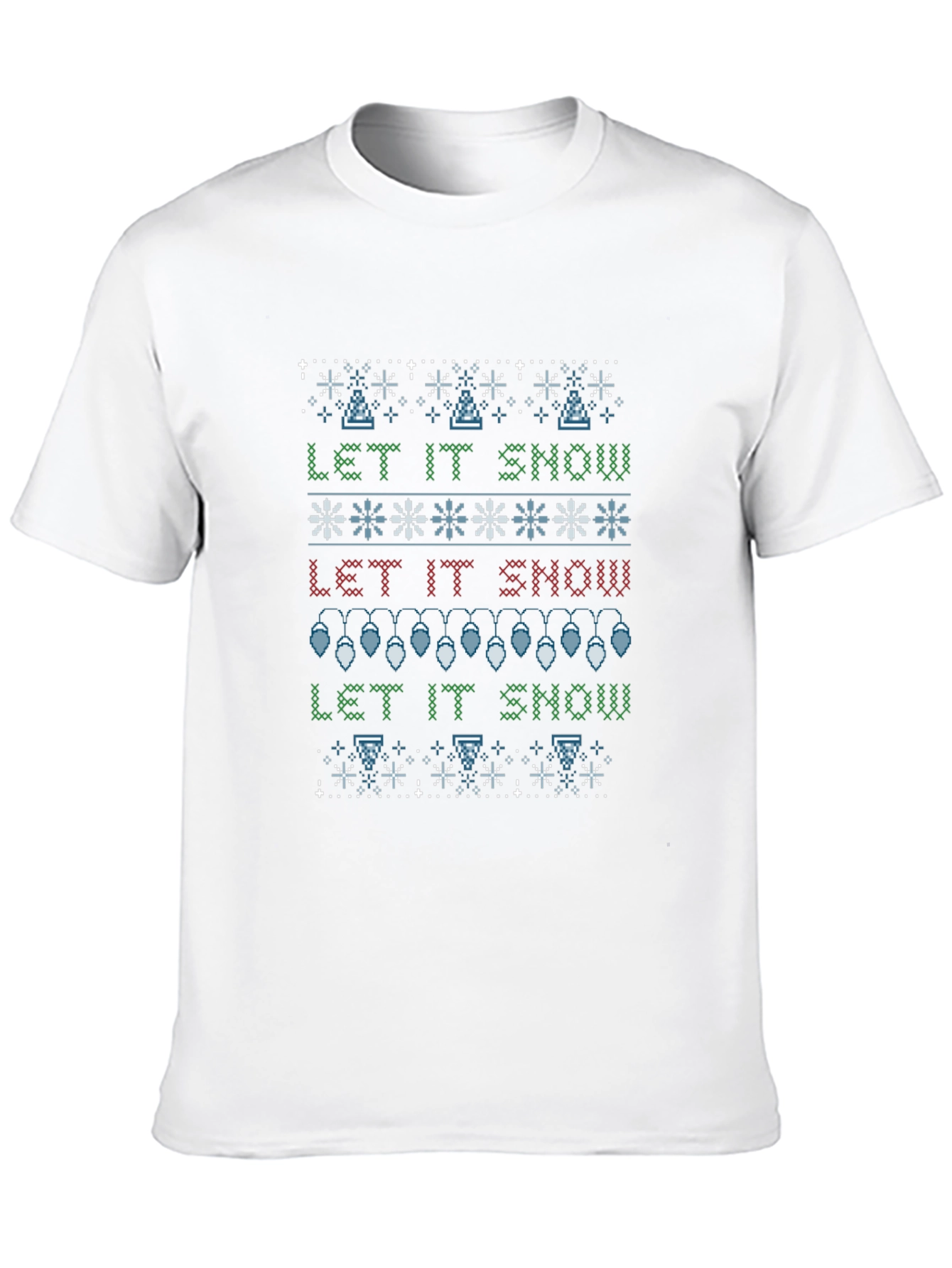Ugly Christmas Sweater Let It Snow Graphic Tee