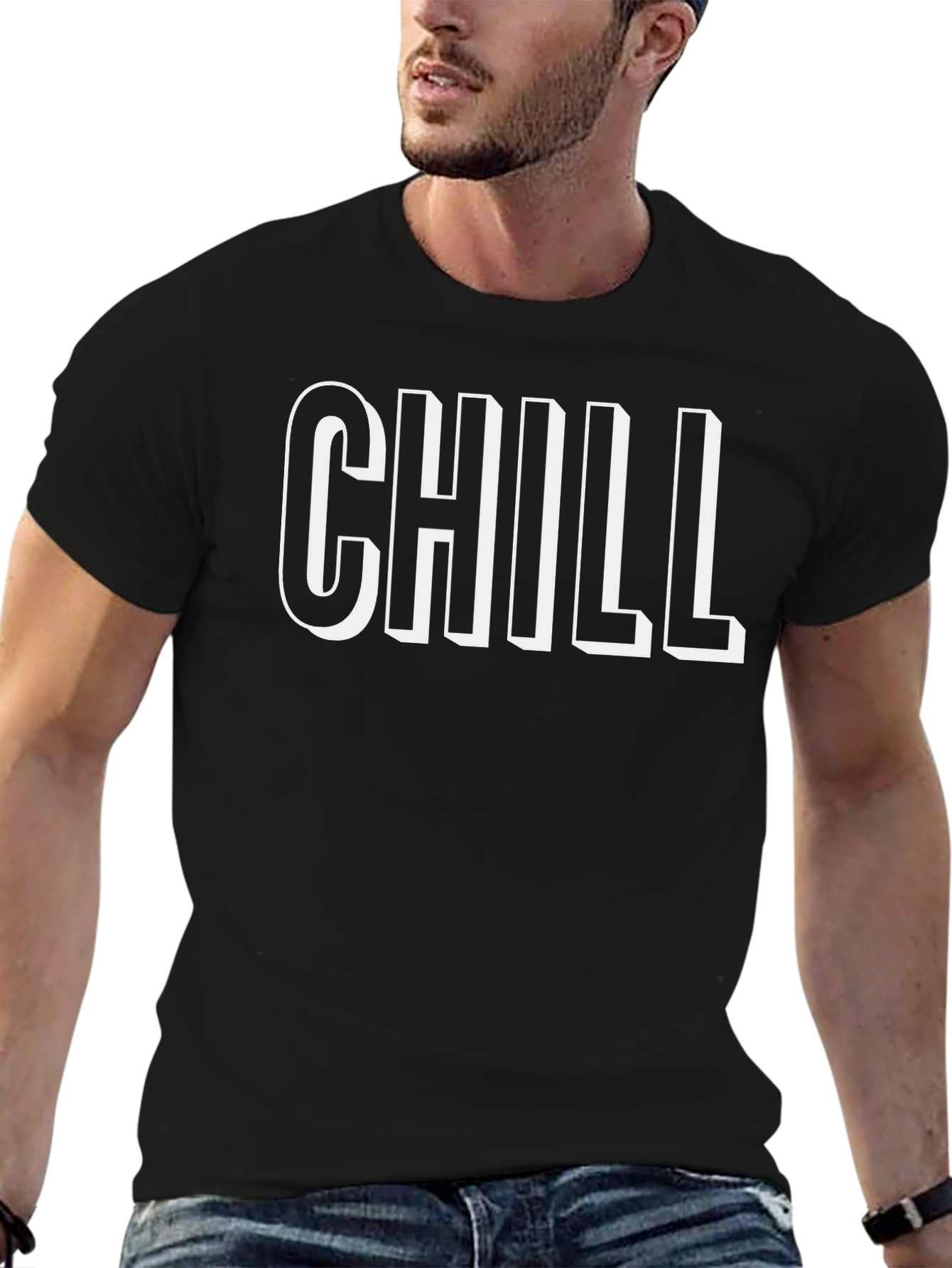 Chill Graphic T-Shirt - Black Cotton Tee