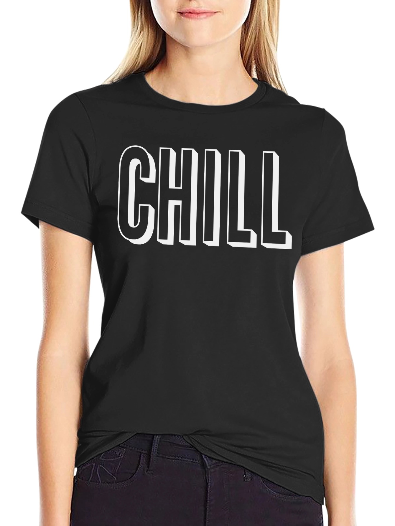 Chill Graphic T-Shirt - Black Cotton Tee