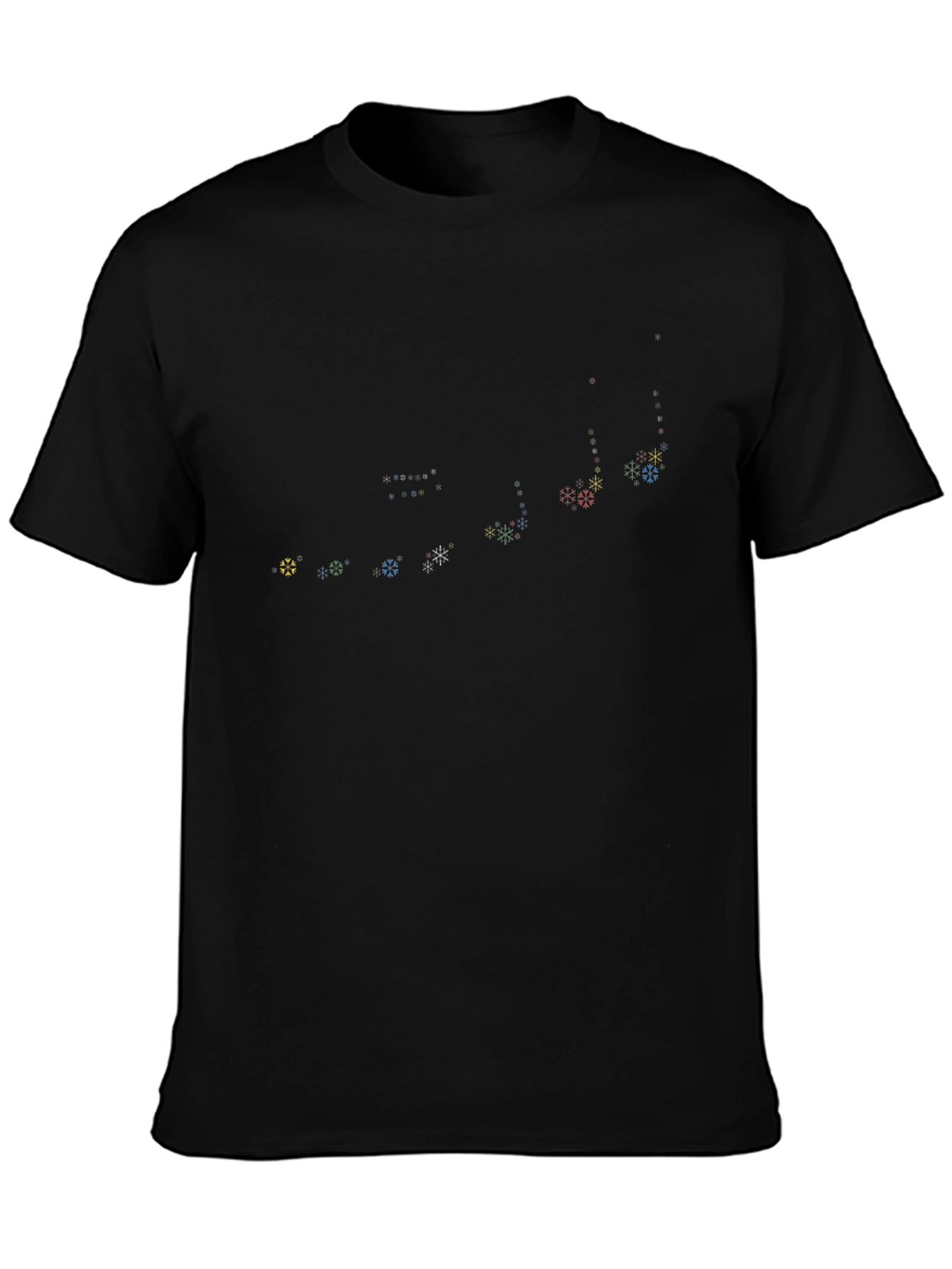 Geometric Snowflake Tee - Stylish Black Cotton Shirt