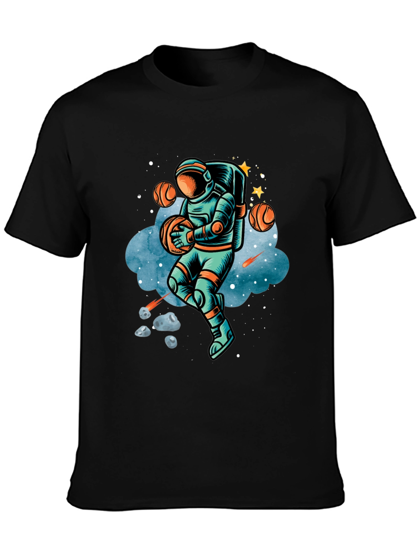 Astronaut Basketball T-Shirt - Space Dunk Design