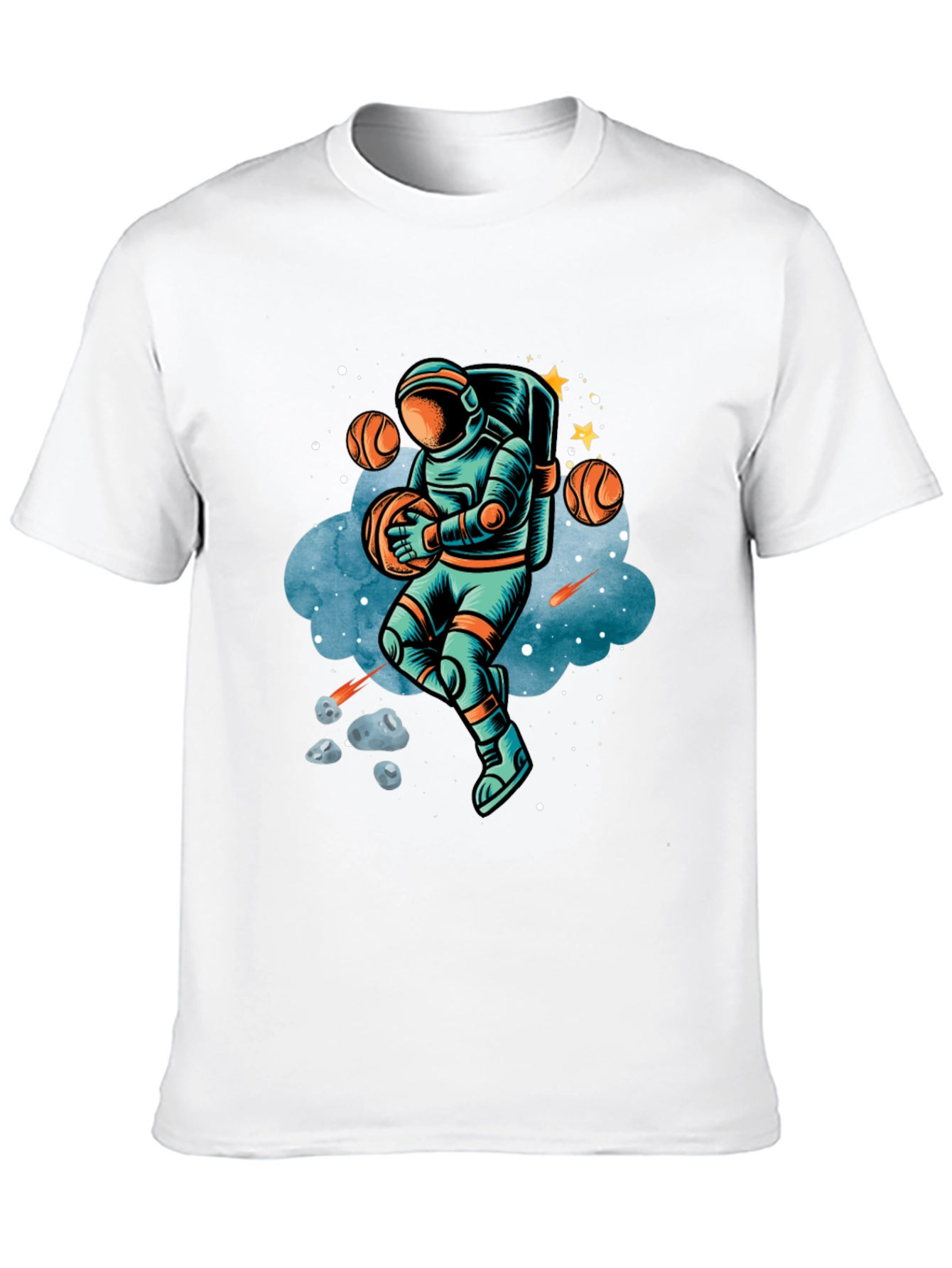 Astronaut Basketball T-Shirt - Space Dunk Design