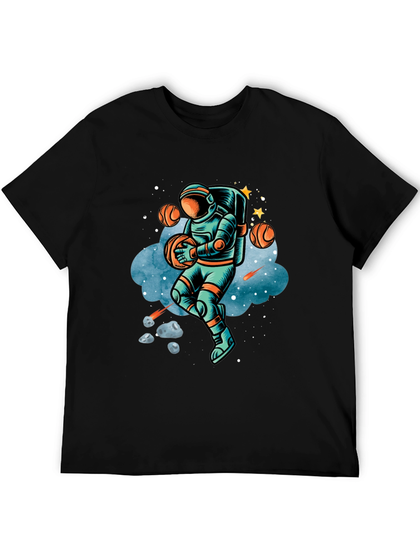 Astronaut Basketball T-Shirt - Space Dunk Design