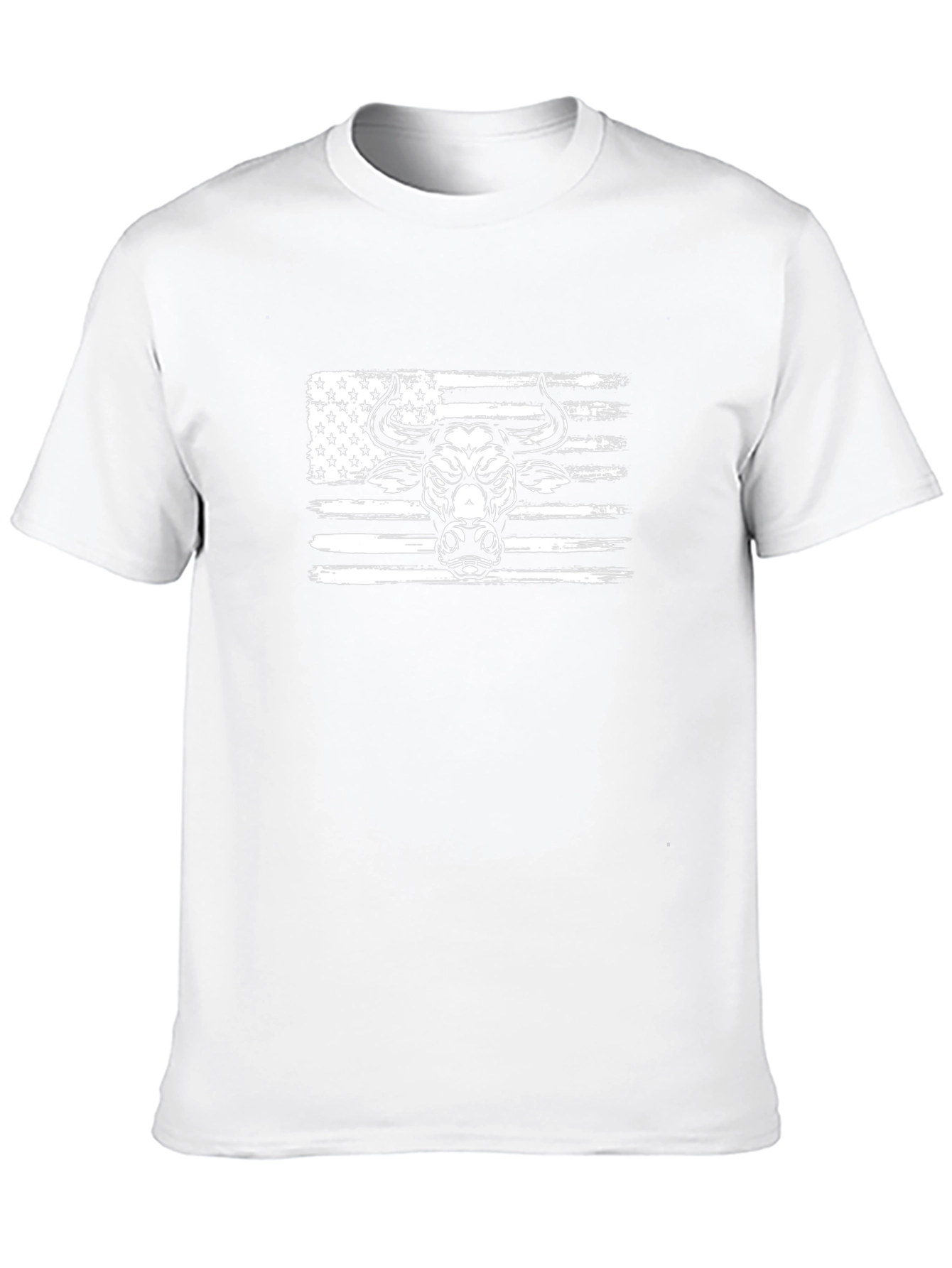American Flag Bull Graphic Tee - Black Cotton T-Shirt