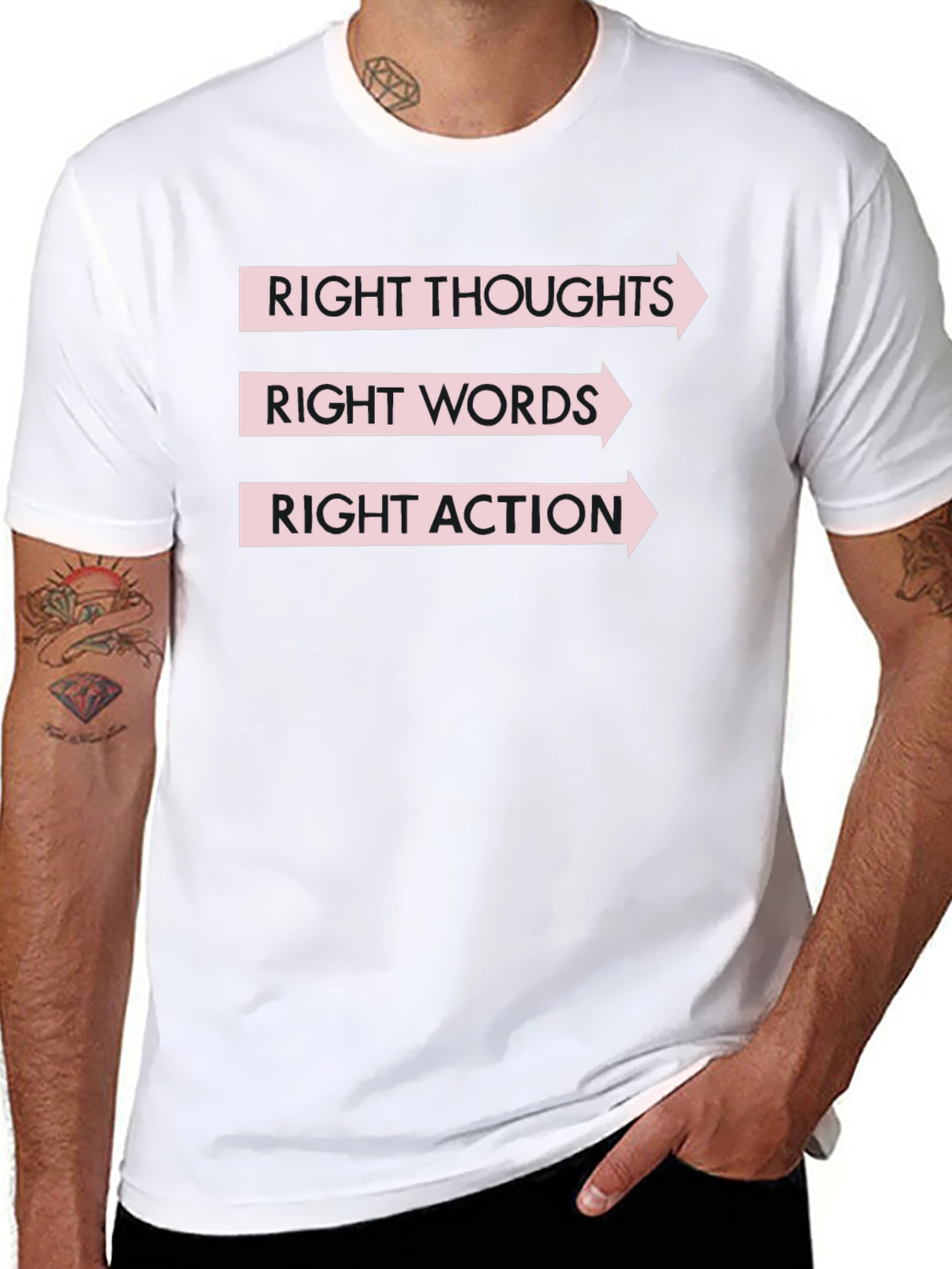 Right Thoughts Words Action Graphic Tee
