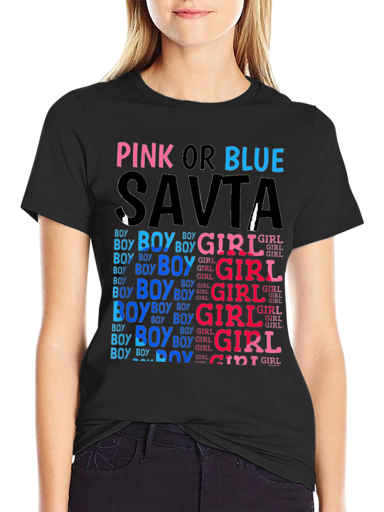 Pink or Blue Savta Gender Reveal T-Shirt