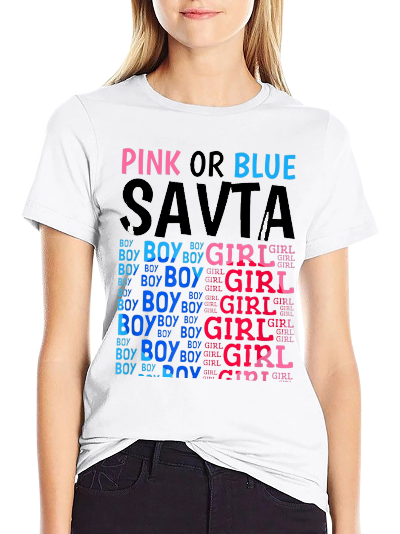 Pink or Blue Savta Gender Reveal T-Shirt