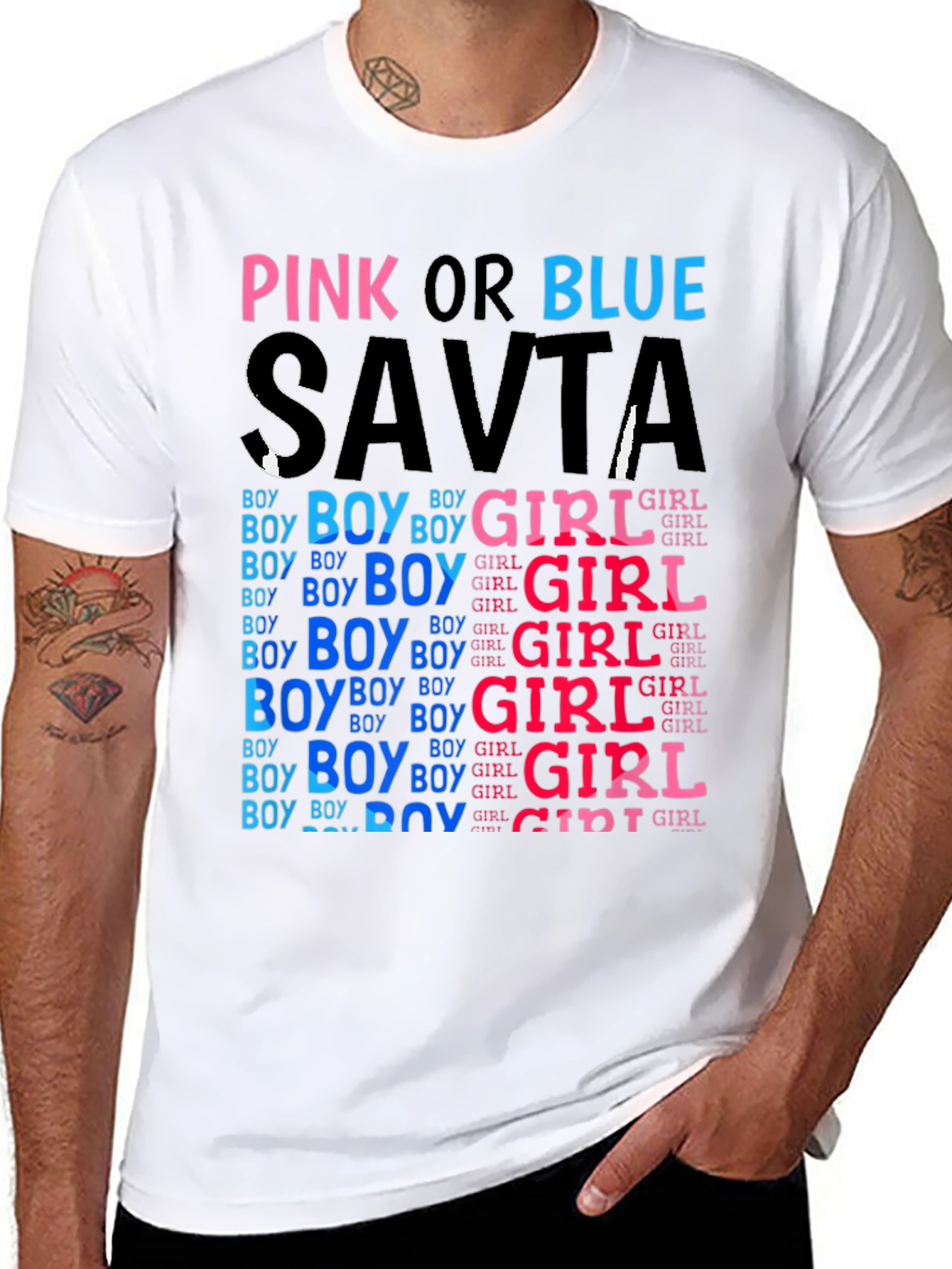 Pink or Blue Savta Gender Reveal T-Shirt