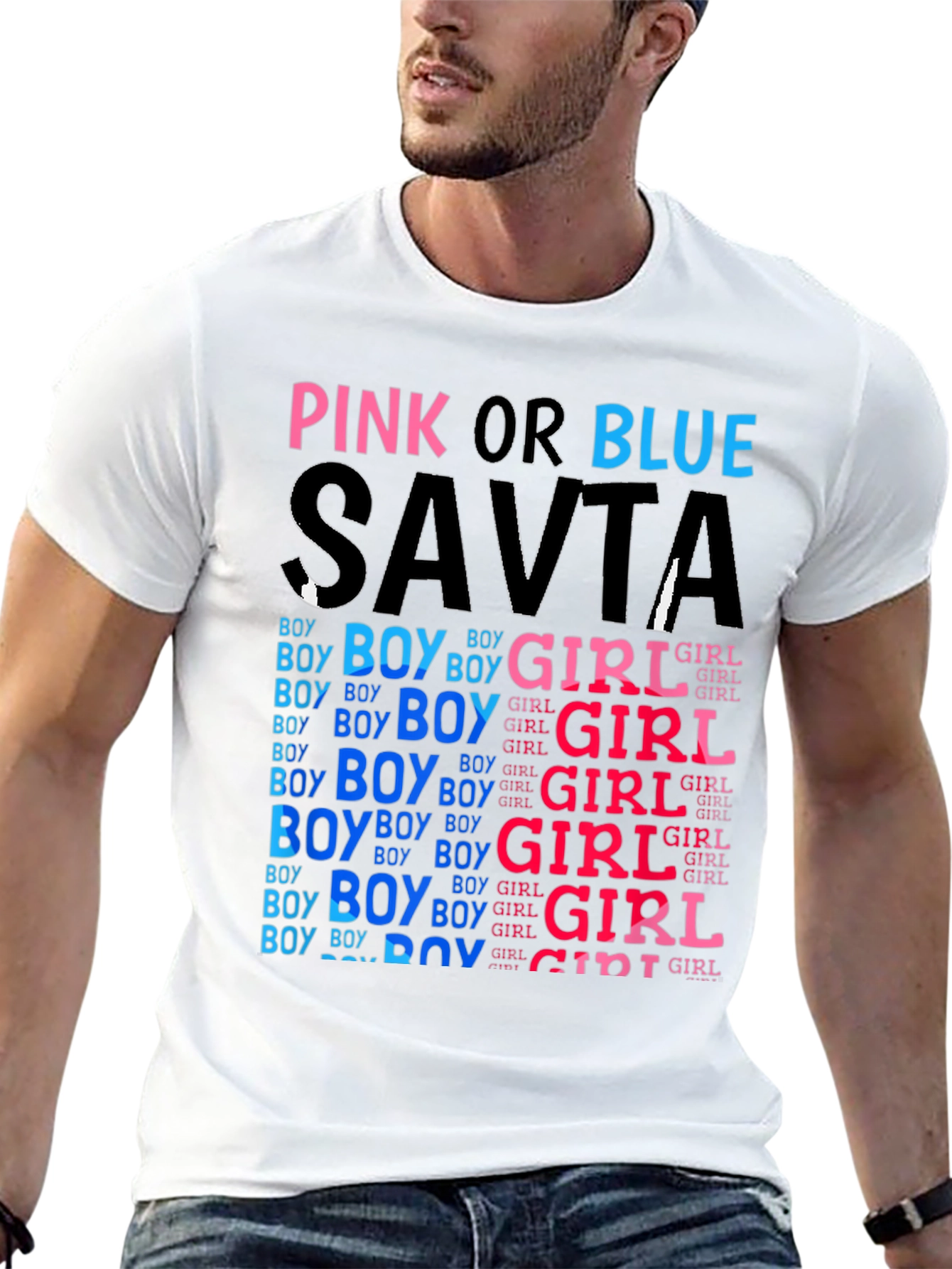 Pink or Blue Savta Gender Reveal T-Shirt