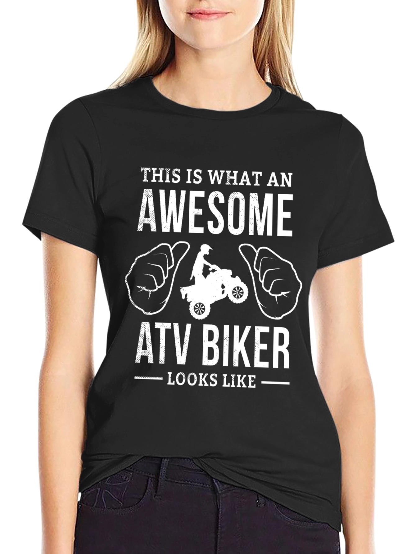 Awesome ATV Biker T-Shirt - Black