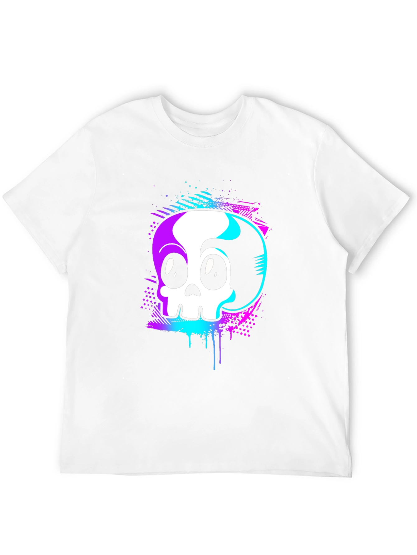 Skull Graphic Tee - Retro Vaporwave Design