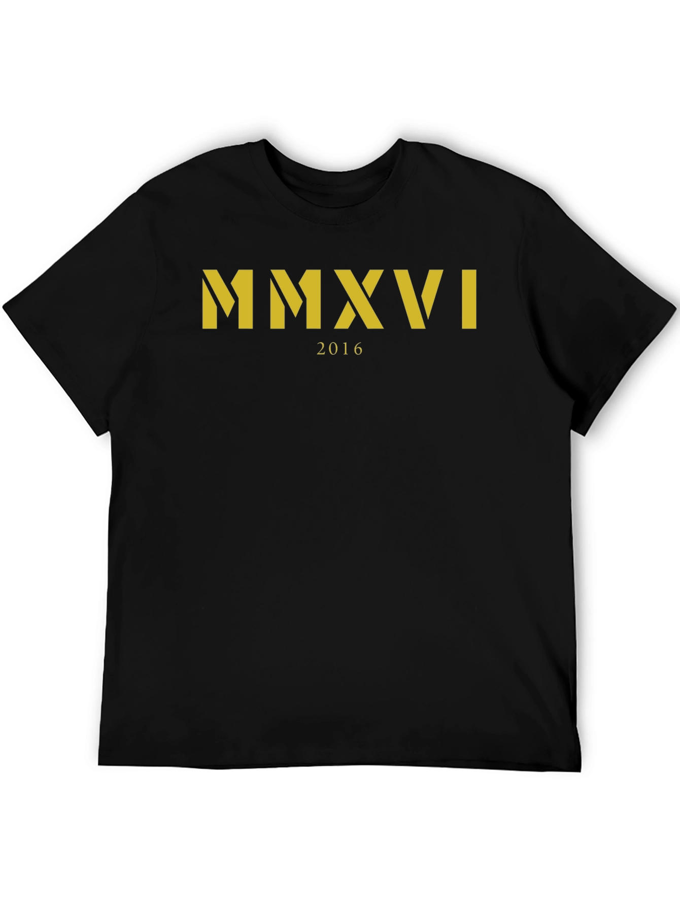 MMXVI 2016 Graphic T-Shirt - Black Cotton Tee