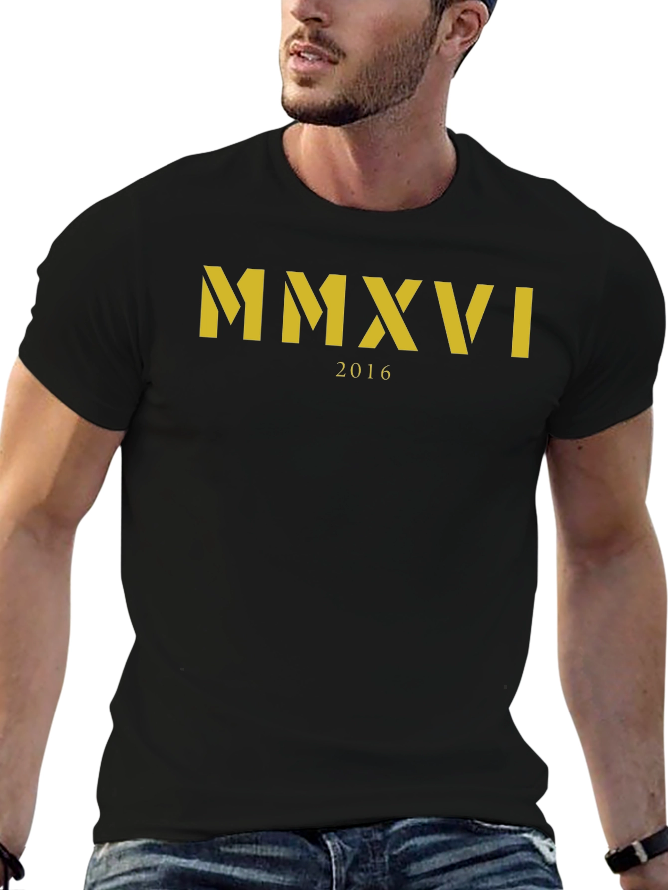 MMXVI 2016 Graphic T-Shirt - Black Cotton Tee