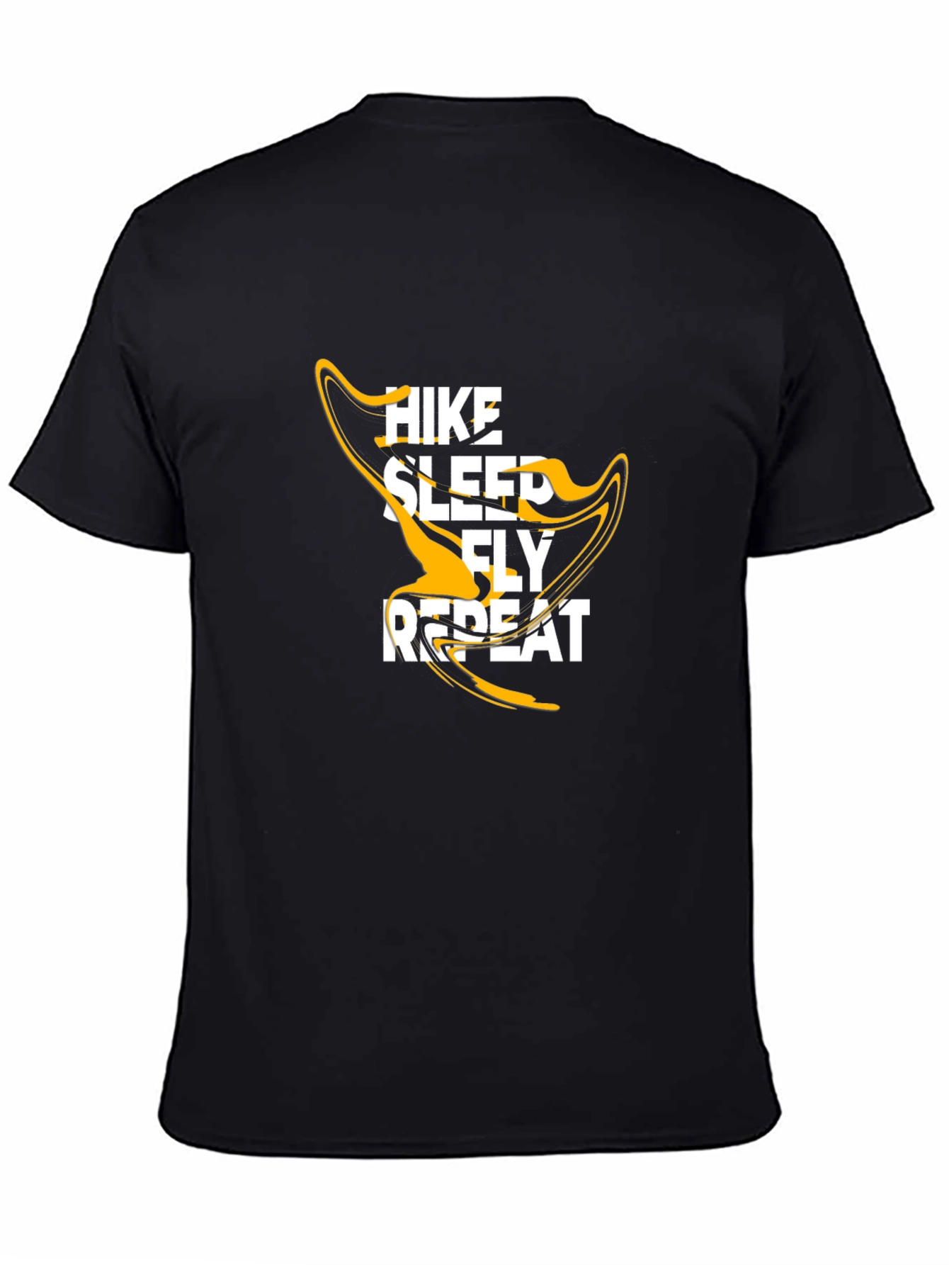 Hike Sleep Fly Repeat Graphic Tee - Black