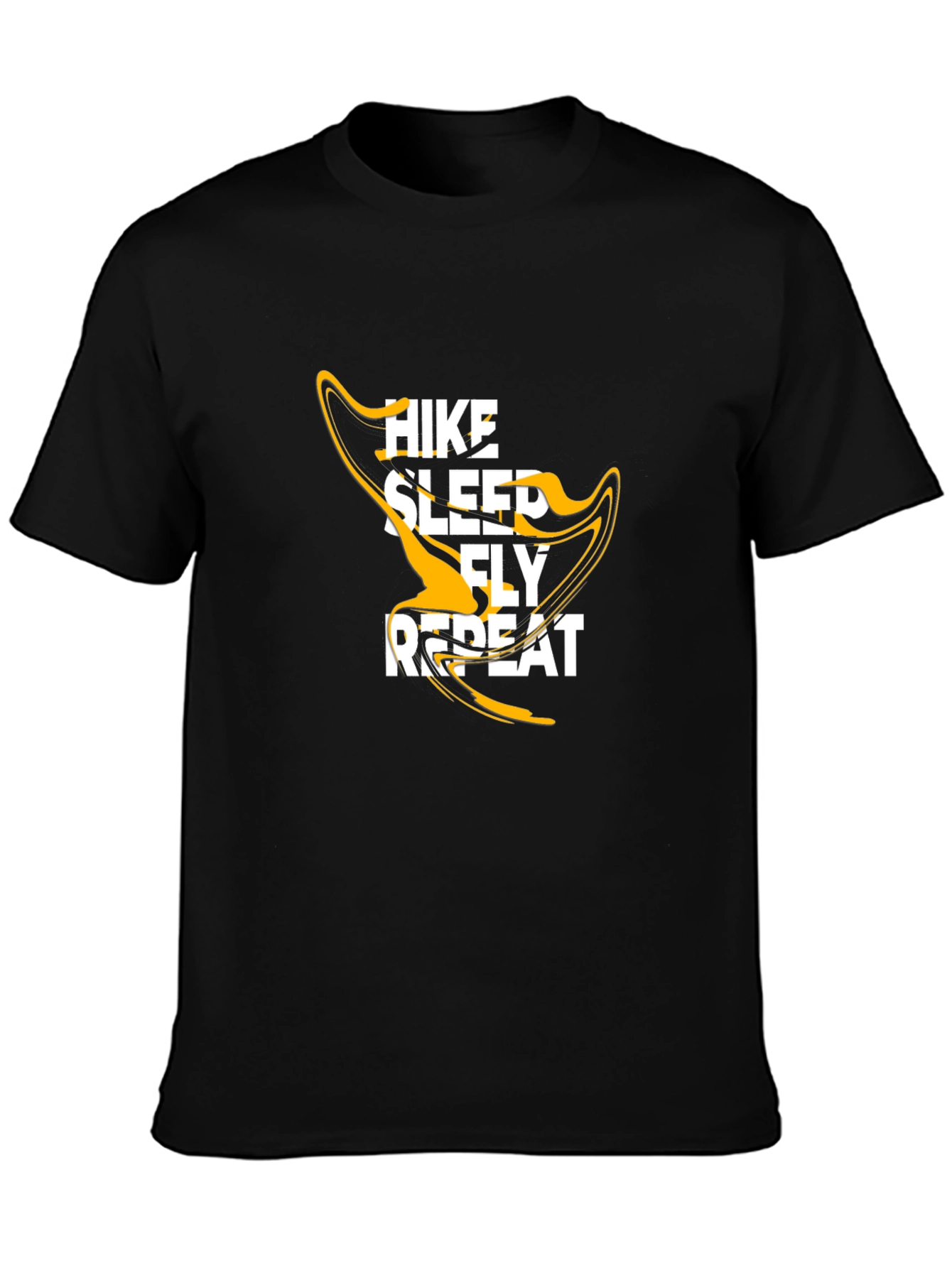 Hike Sleep Fly Repeat Graphic Tee - Black