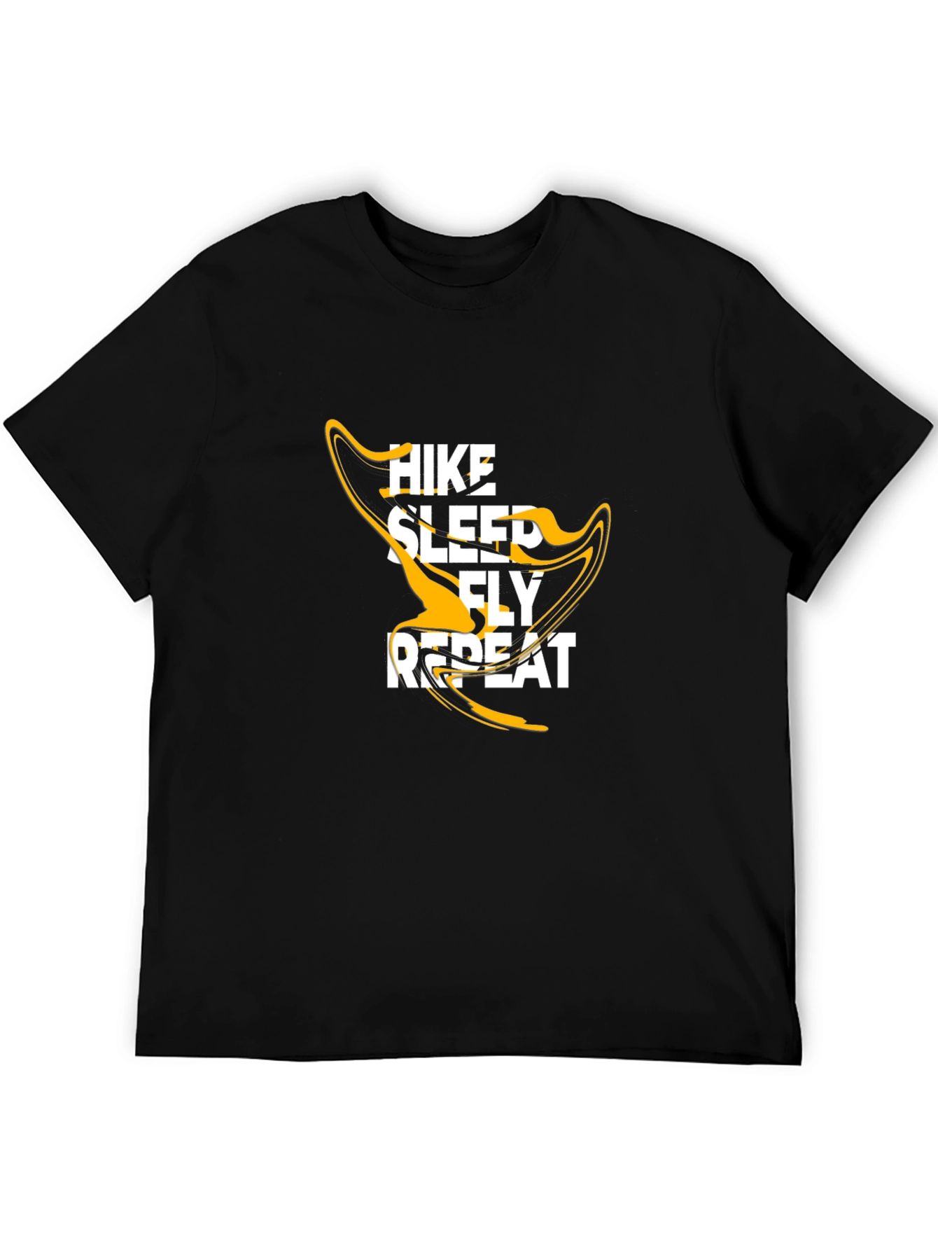 Hike Sleep Fly Repeat Graphic Tee - Black