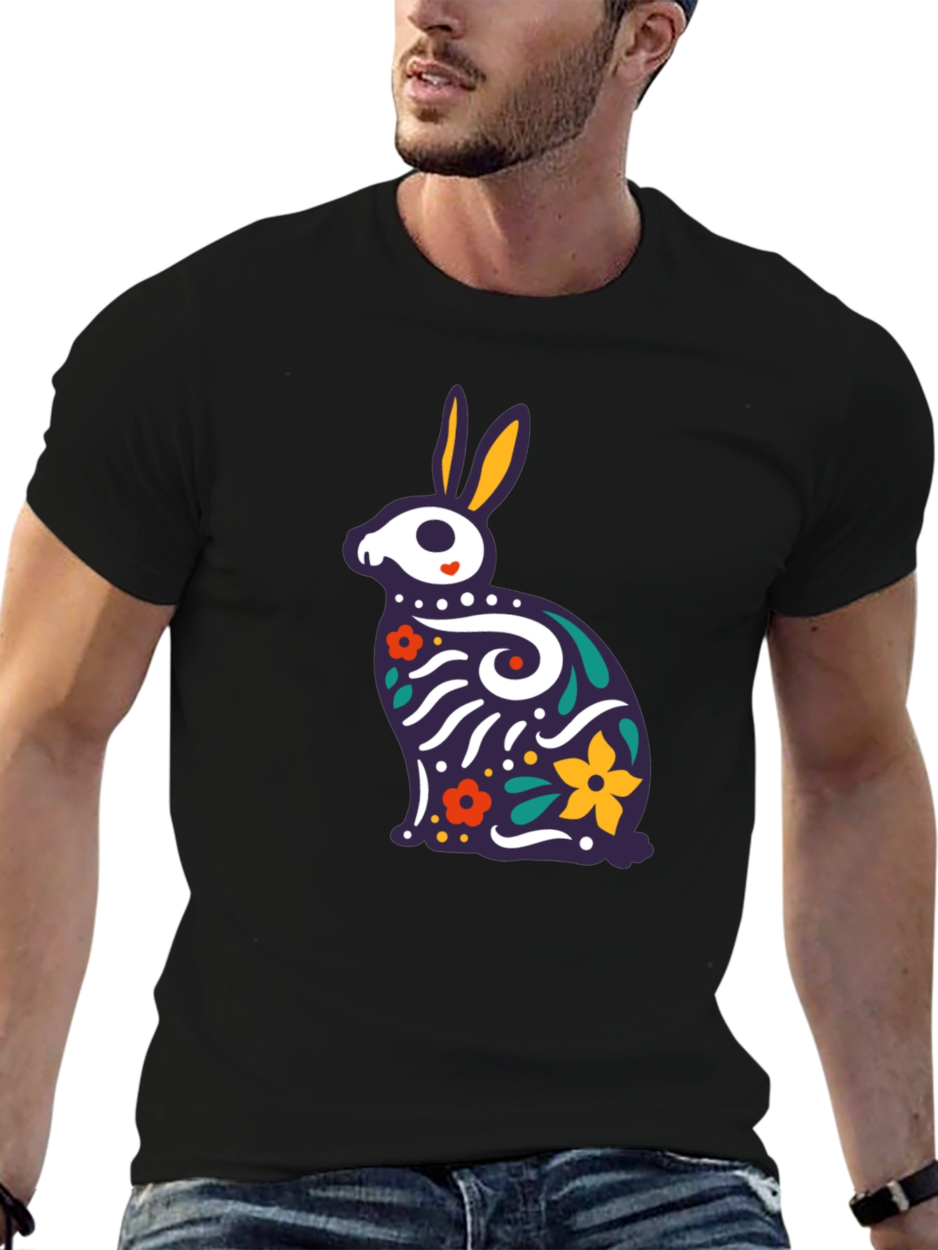 Rabbit Sugar Skull T-Shirt - Dia de los Muertos