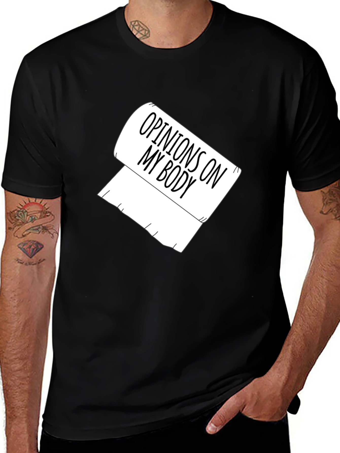 Opinions On My Body Toilet Paper Graphic Tee