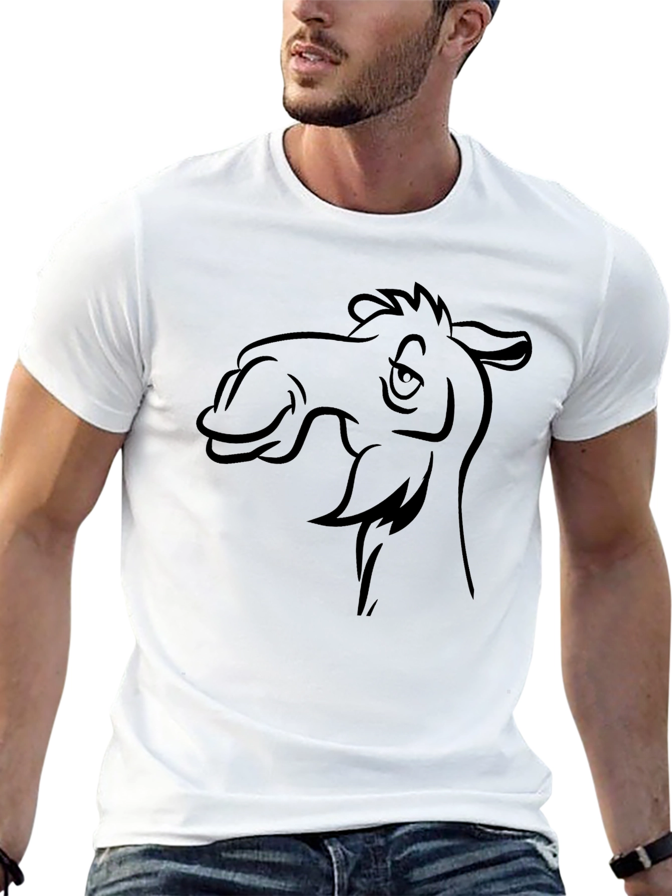 Camel Cartoon Graphic T-Shirt - Black Tee