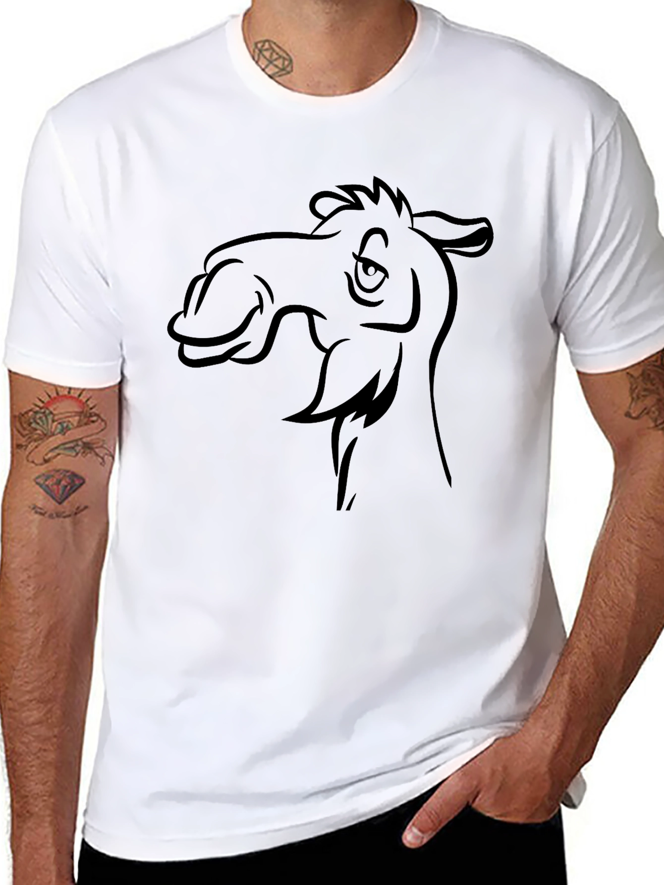 Camel Cartoon Graphic T-Shirt - Black Tee