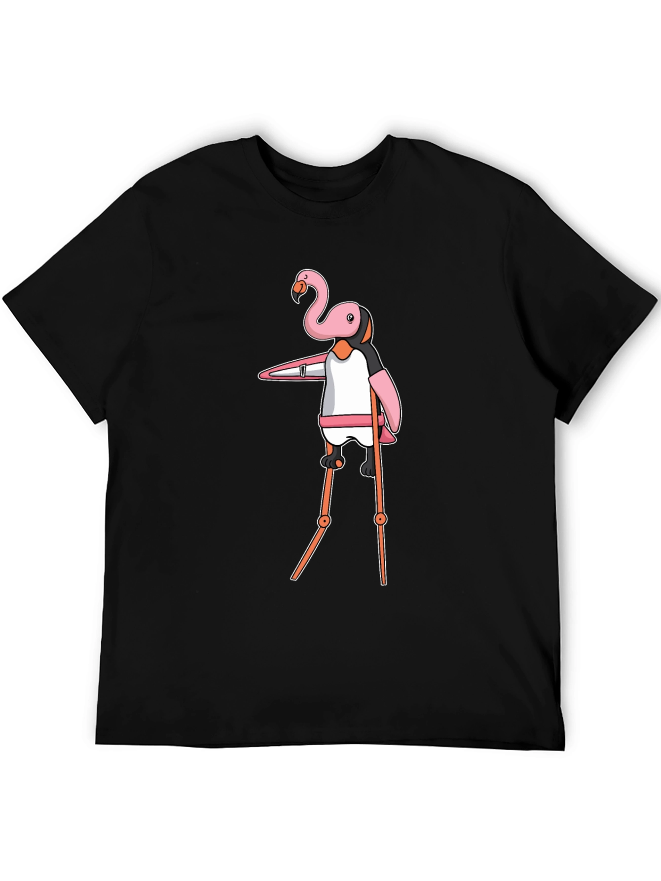 Flamingo Stilt Walker Graphic Tee - Black