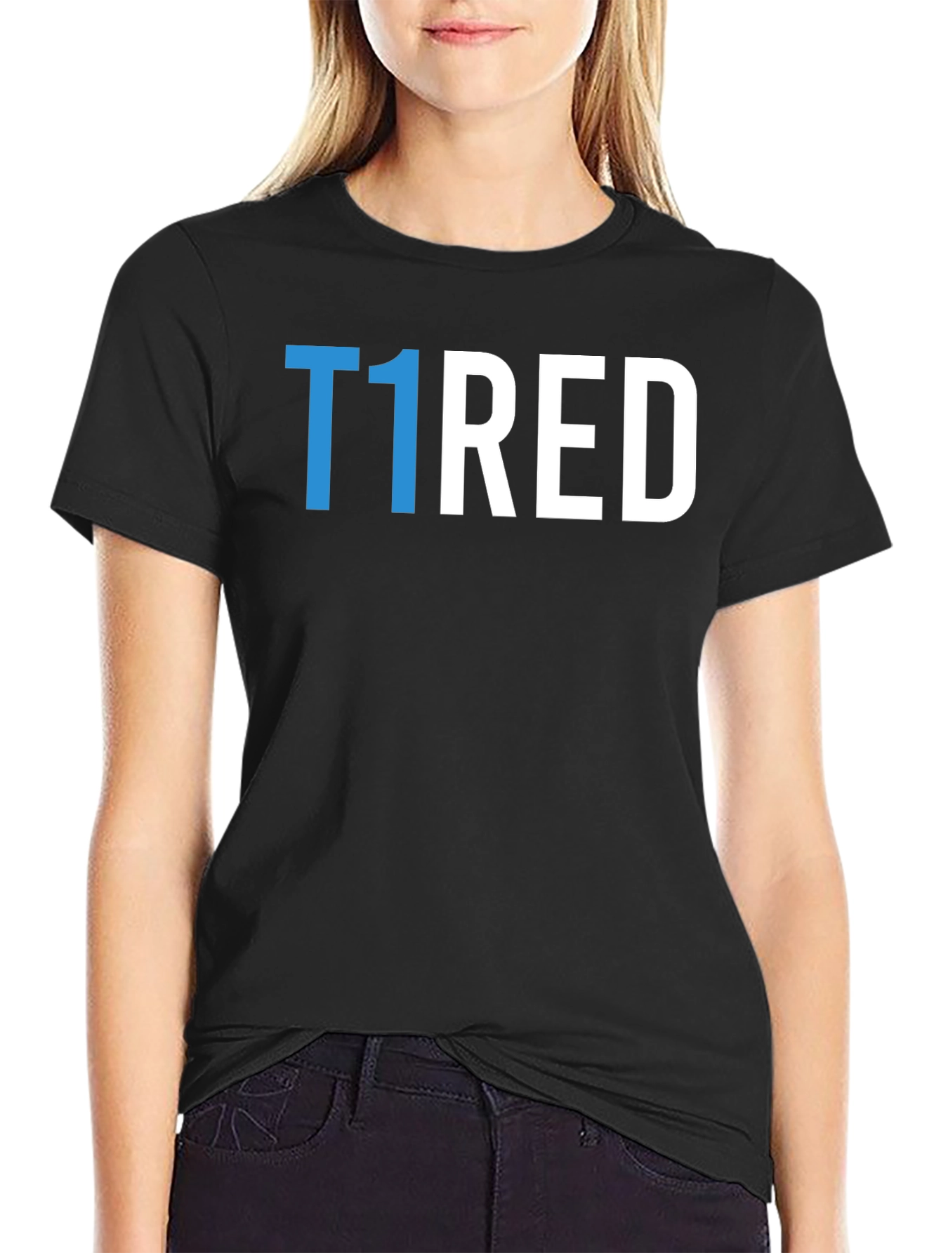T1RED Graphic T-Shirt - Black Crew Neck