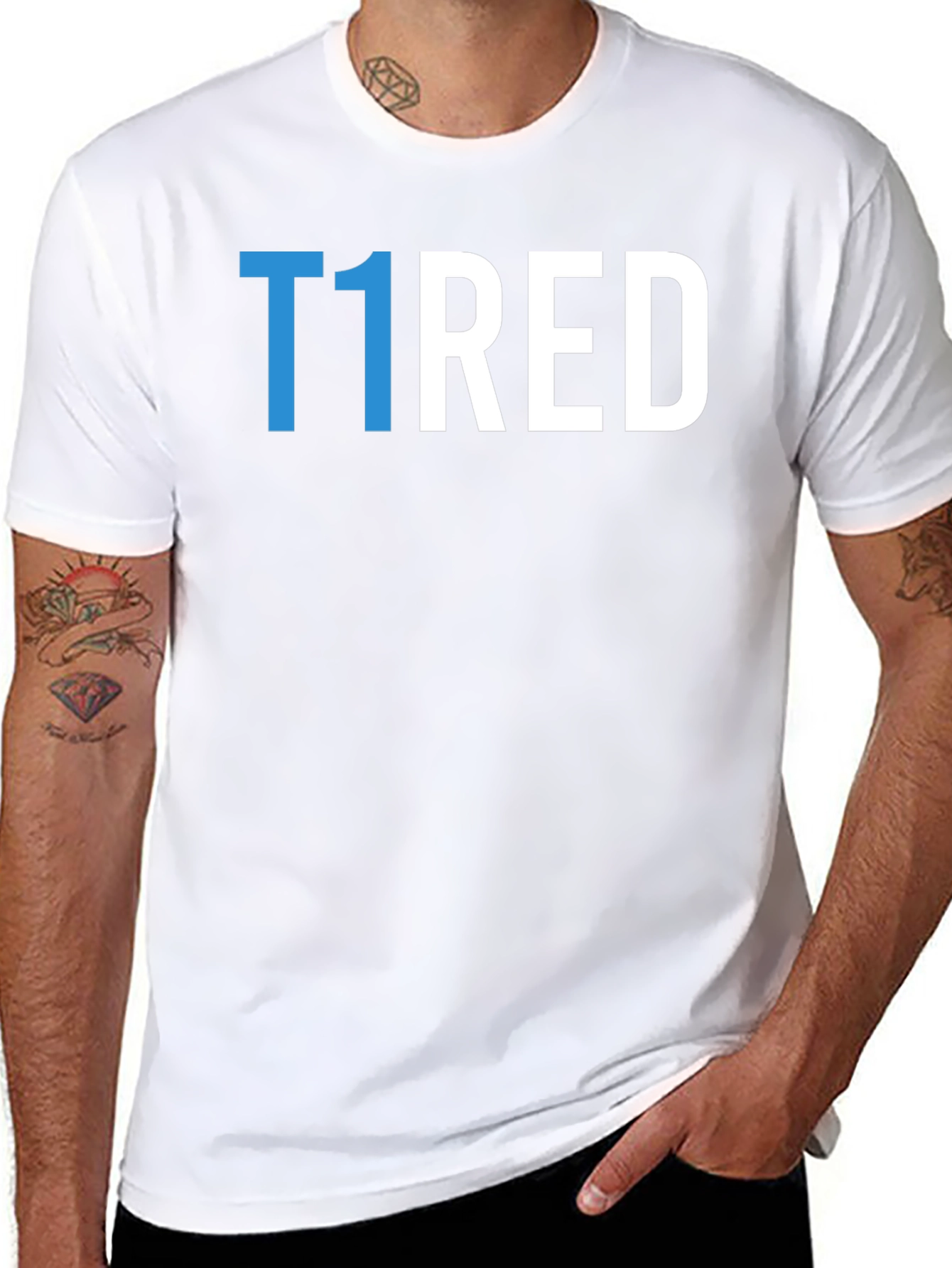 T1RED Graphic T-Shirt - Black Crew Neck