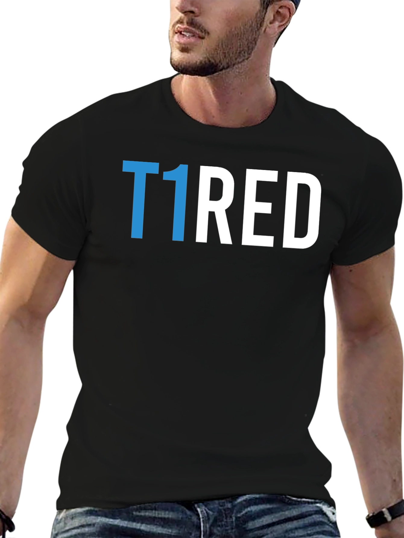 T1RED Graphic T-Shirt - Black Crew Neck
