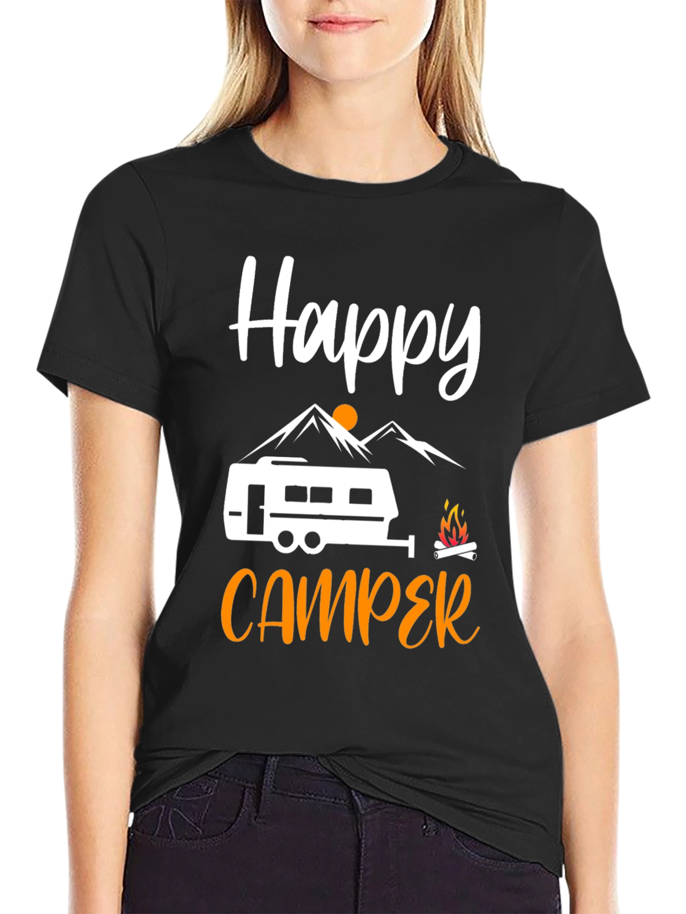 Happy Camper Graphic Tee - Outdoor Adventure Shirt