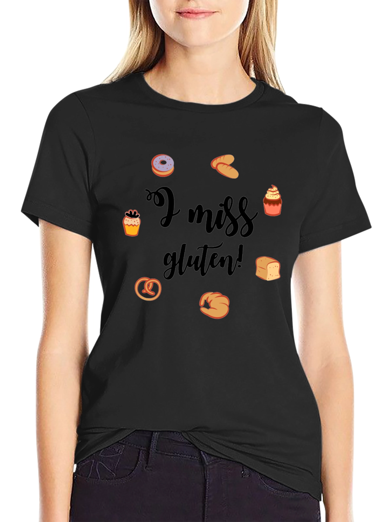 I Miss Gluten Black T-Shirt