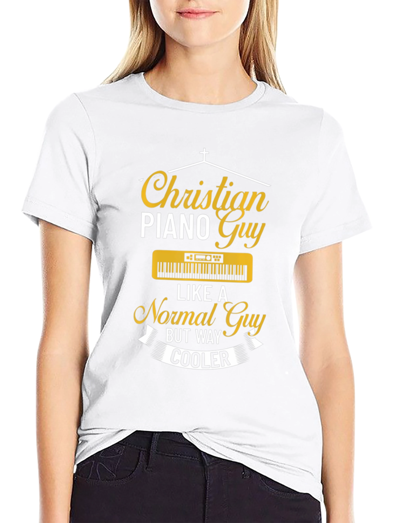 Christian Piano Guy T-Shirt - Religious Musician Apparel