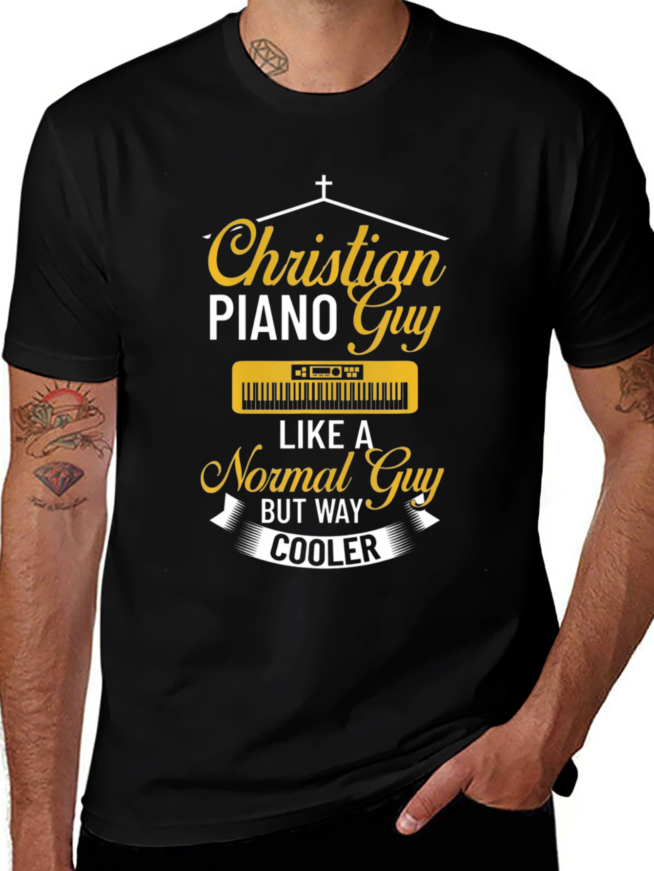 Christian Piano Guy T-Shirt - Religious Musician Apparel